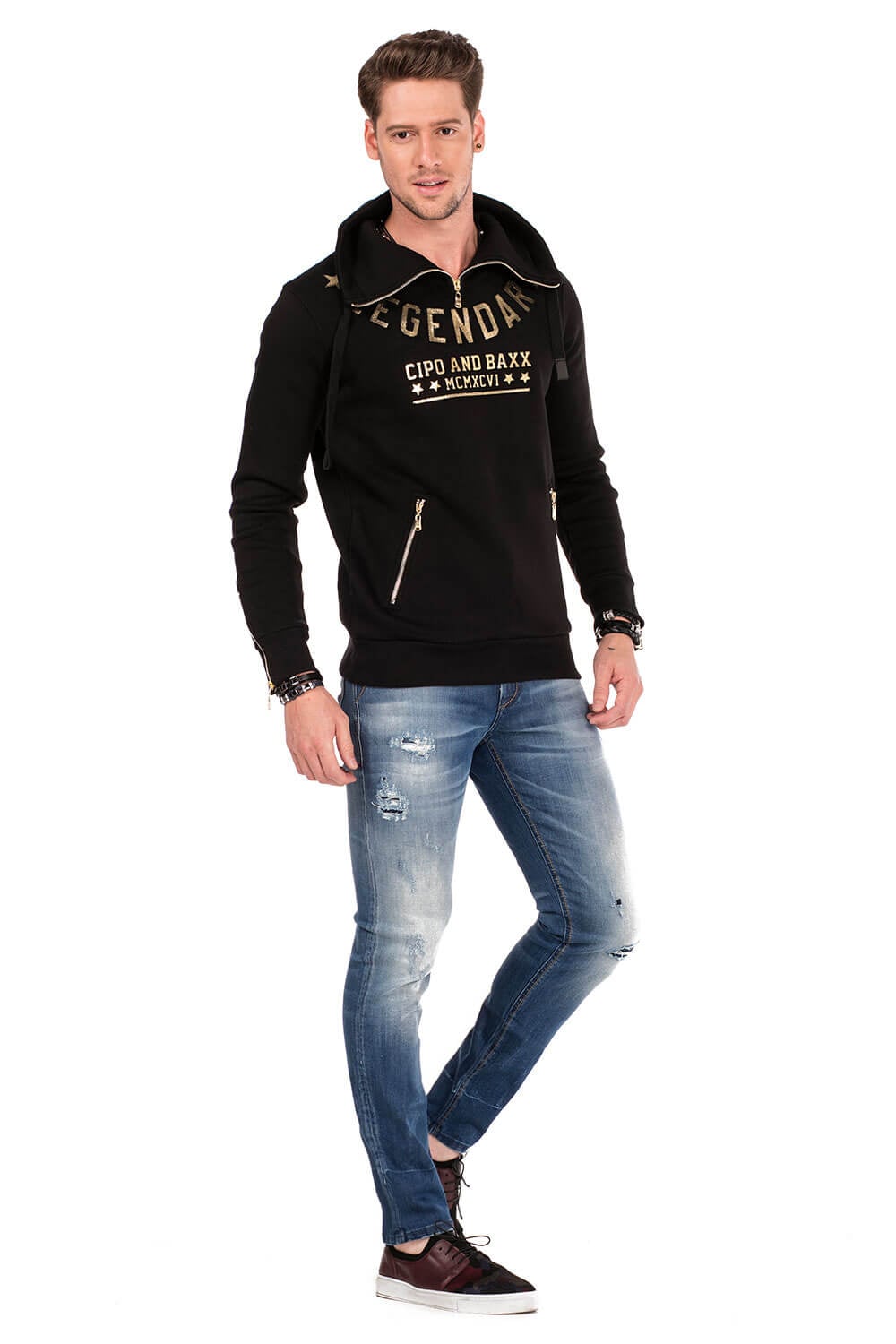 Cipo & Baxx Sweatshirt, mit Schlauchkragen