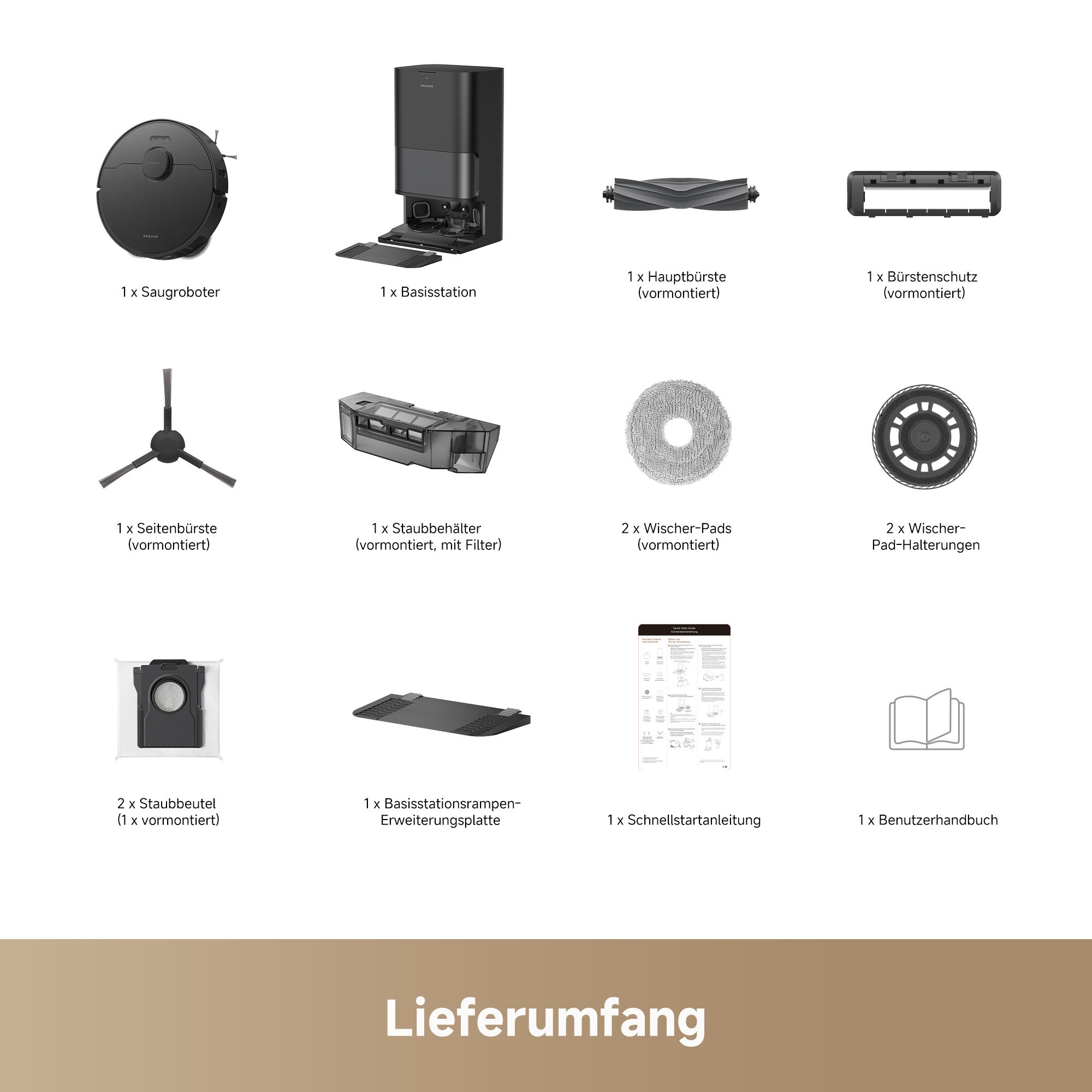 Dreame Saugroboter »D30 Ultra Black« Absaugstation ,Heißlufttrocknung, Kantenreinigung