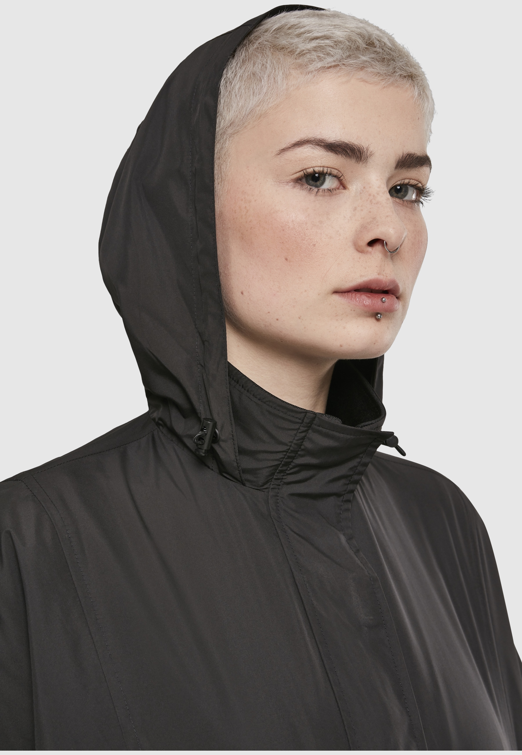 URBAN CLASSICS Langmantel »Urban Classics Damen Ladies Panel Pull Over Jacket«