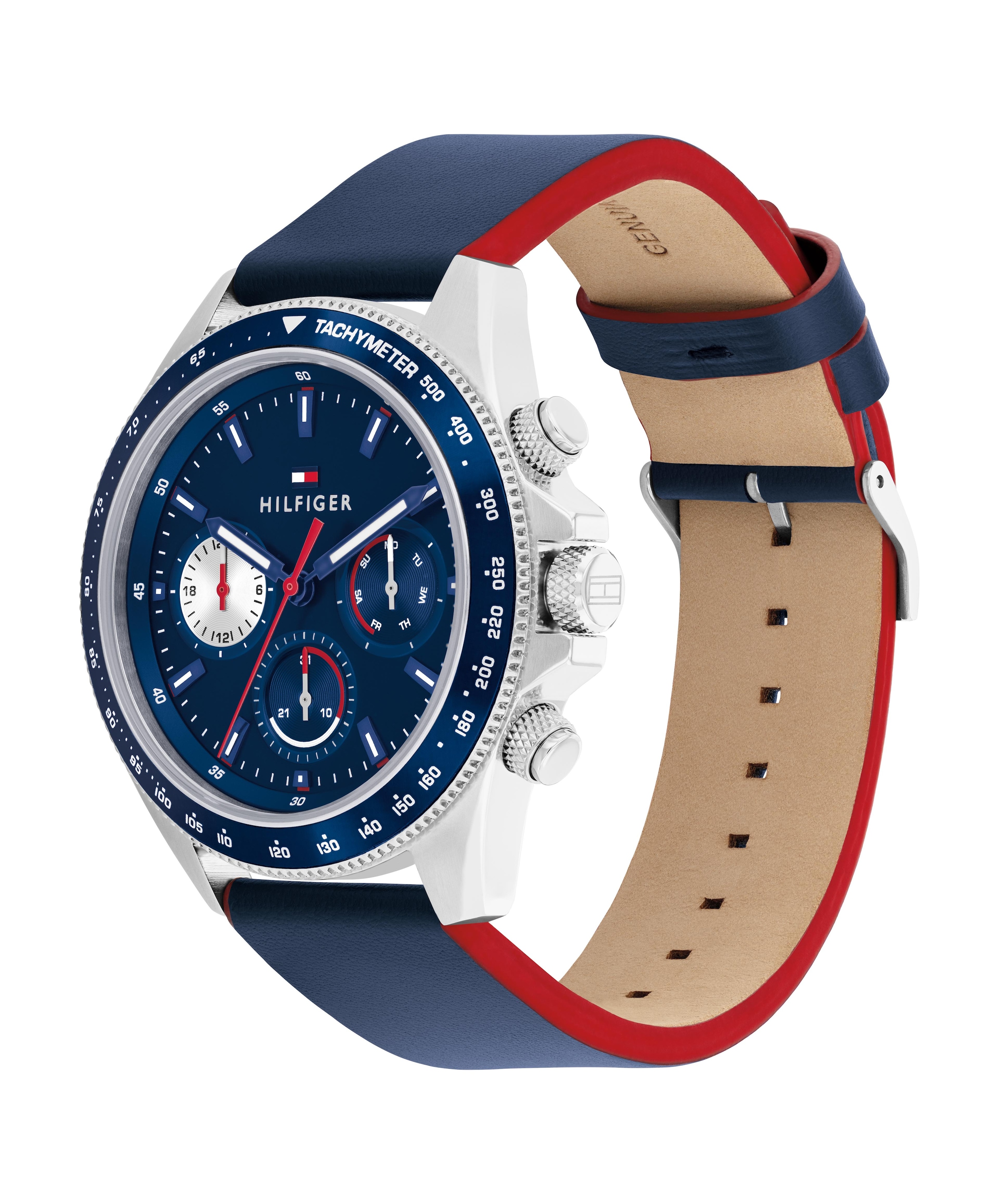 Tommy Hilfiger Multifunktionsuhr »CLARK« Quarzuhr, Armbanduhr, Herrenuhr, Lederarmband, analog