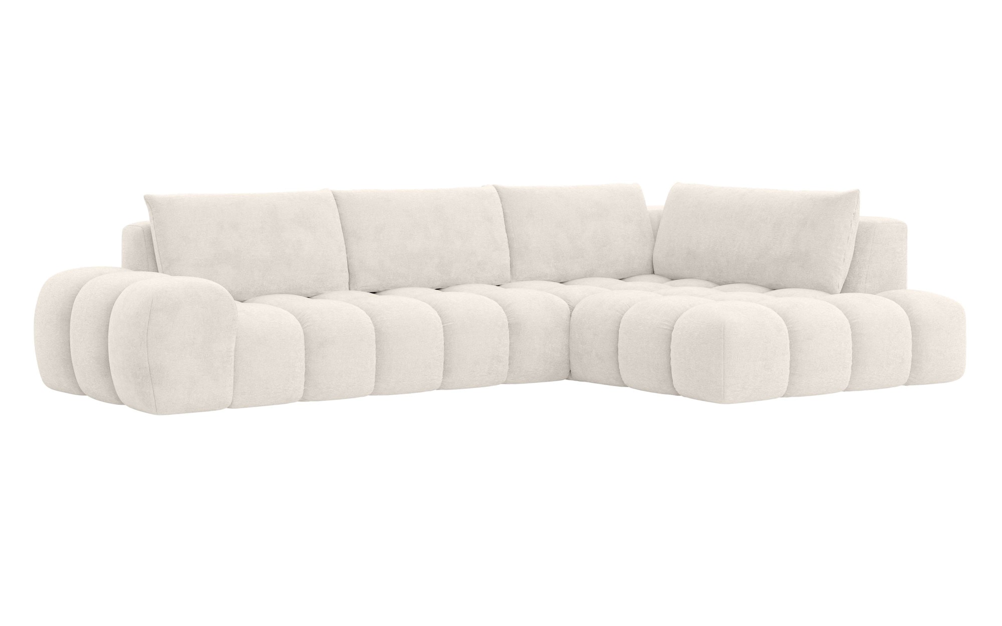 INOSIGN Ecksofa »AZITA klein, L-Form, elegant und bequem Designsofa«, lose Rückenkissen, traumhafte Steppung, Maße B/T/H: 296/176,5/89 cm