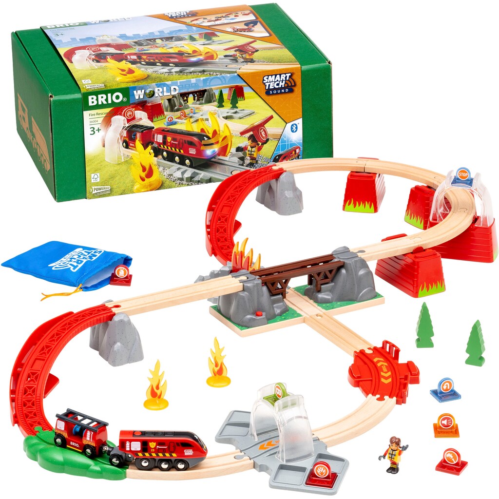 BRIO® Spielzeug-Feuerwehr »BRIO® WORLD, Feuerwehreinsatz-Rettungs-Set«, (Set)