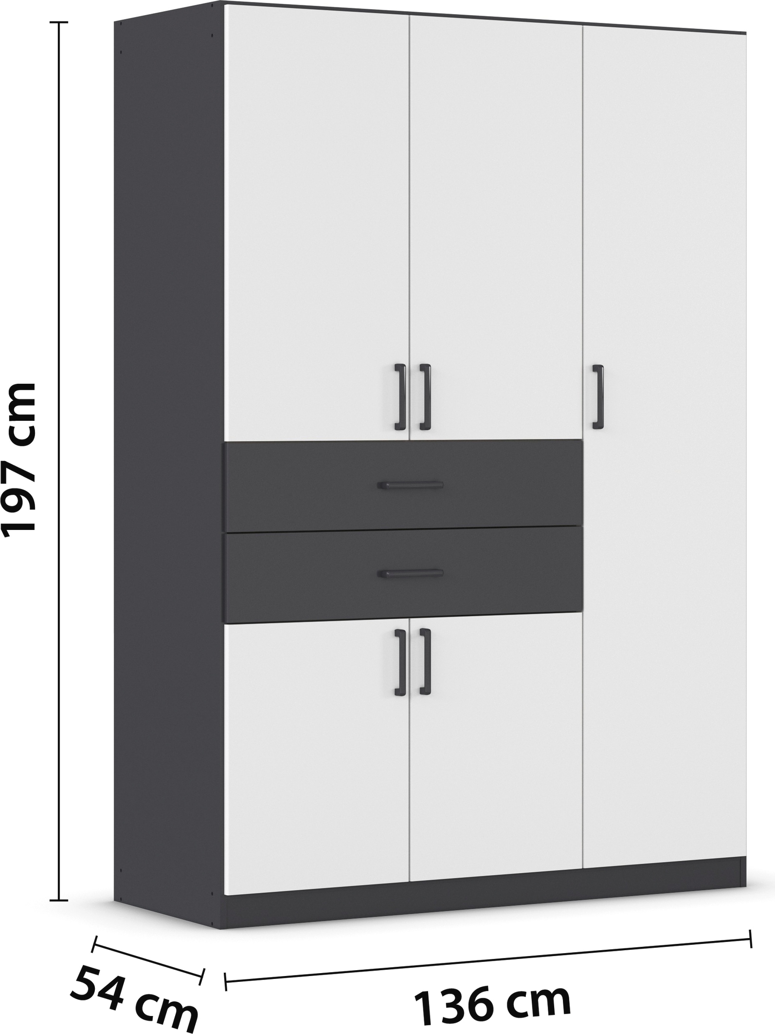 rauch Drehtürenschrank »Kleiderschrank Schrank Garderobe MAIKA mit Dekor-Front«, 2 Schubladen, in verschiedenen Breiten, Höhen, Farben, MADE IN GERMANY