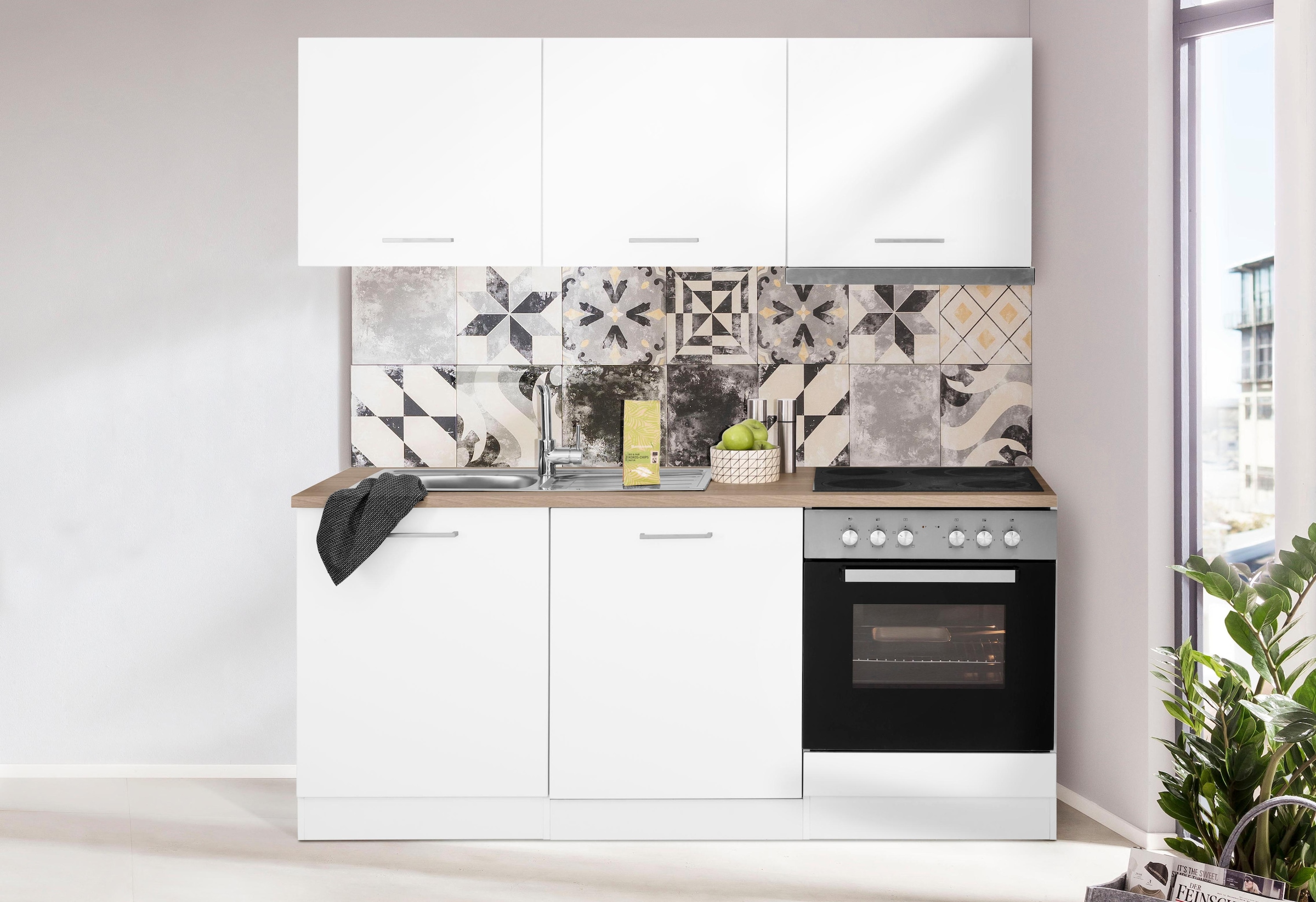 Küchenzeile »Visby«, mit E-Geräten, Breite 180 cm, inkl. Geschirrspülmaschine