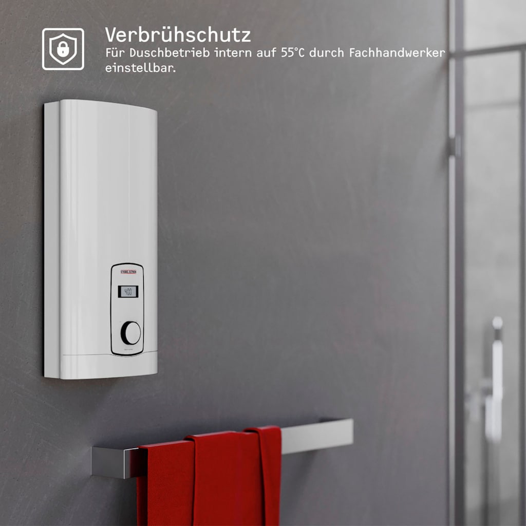 STIEBEL ELTRON Komfort-Durchlauferhitzer »DHB-E 18/21/24 LCD, gradgenaue Temperaturwahl«, 3i Technologie für konstante Warmwassertemperatur, platzsparend