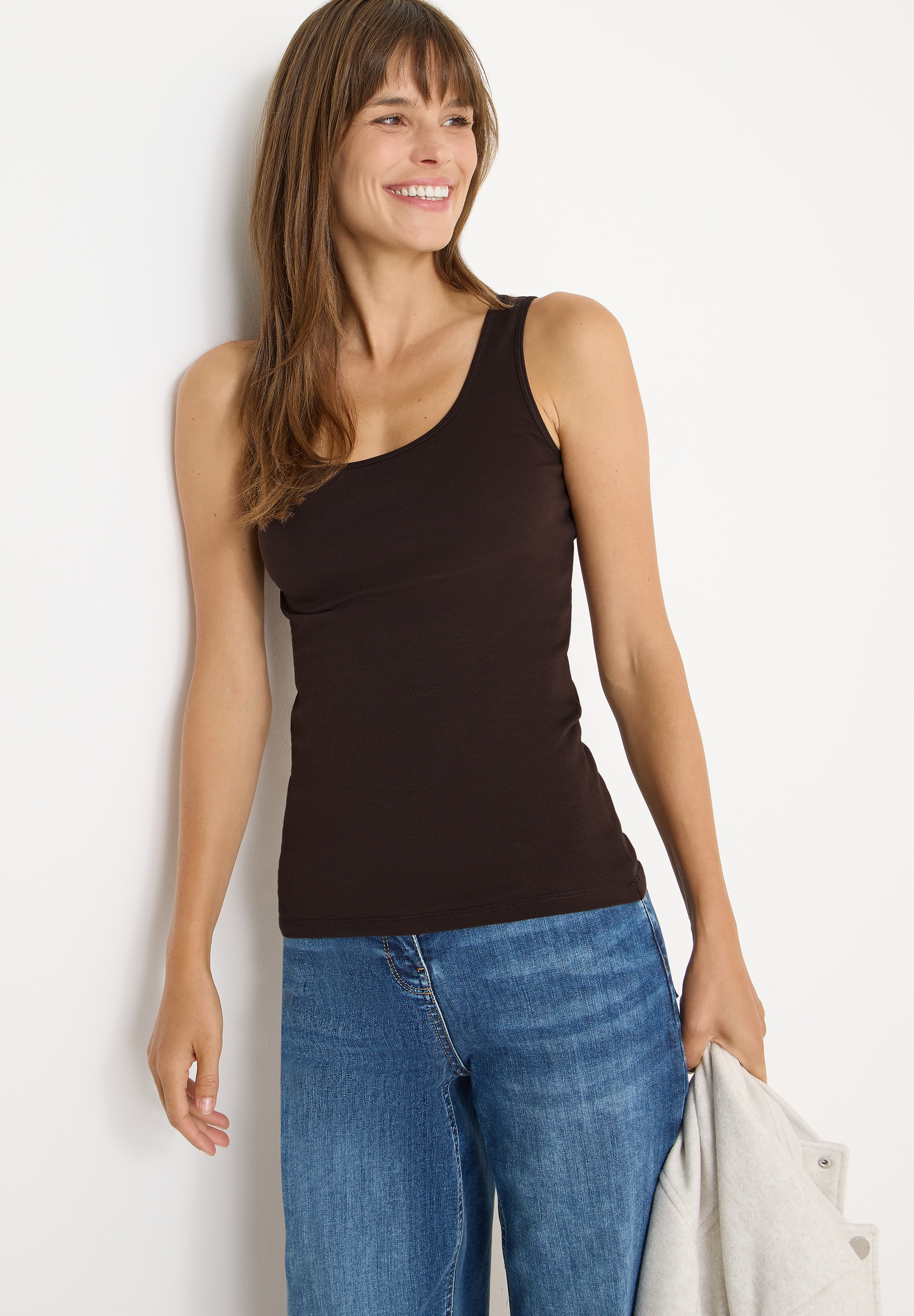 Cecil Shirttop "Style Linda" in Unifarbe günstig online kaufen