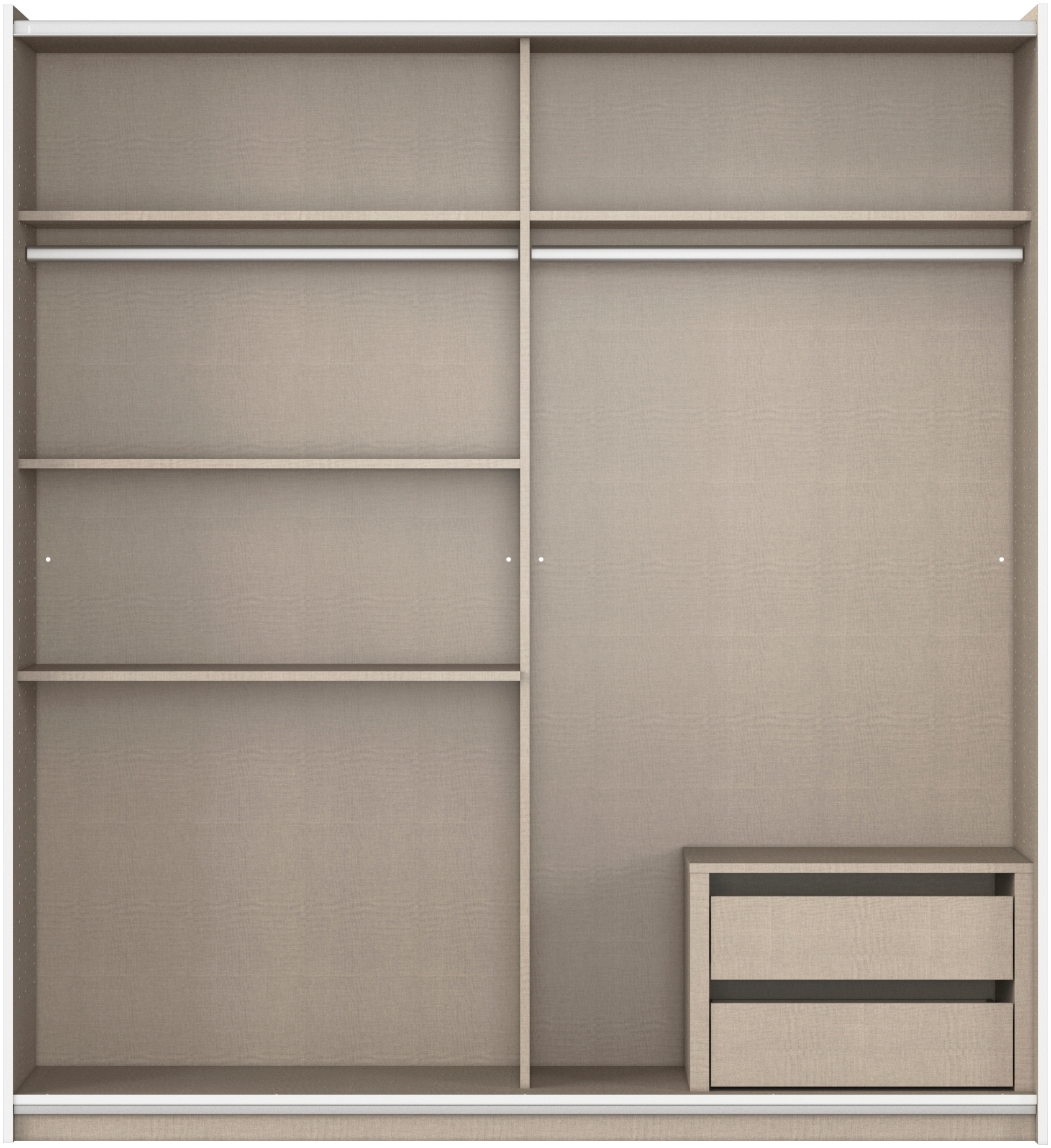 rauch Schwebetürenschrank »Kleiderschrank Schrank Garderobe SATURN mit 3 Ausstattungsvarianten«, 3 verschiedene Ausstattungsvarianten Griffe aus Metall MADE IN GERMANY