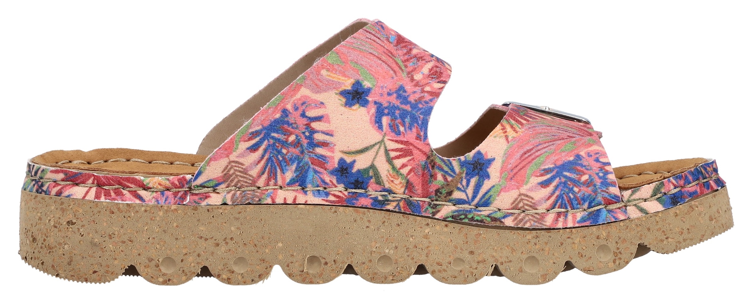 Rieker Pantolette, Sommerschuh, Schlappen, Hausschuh mit verstellbaren Schnallen