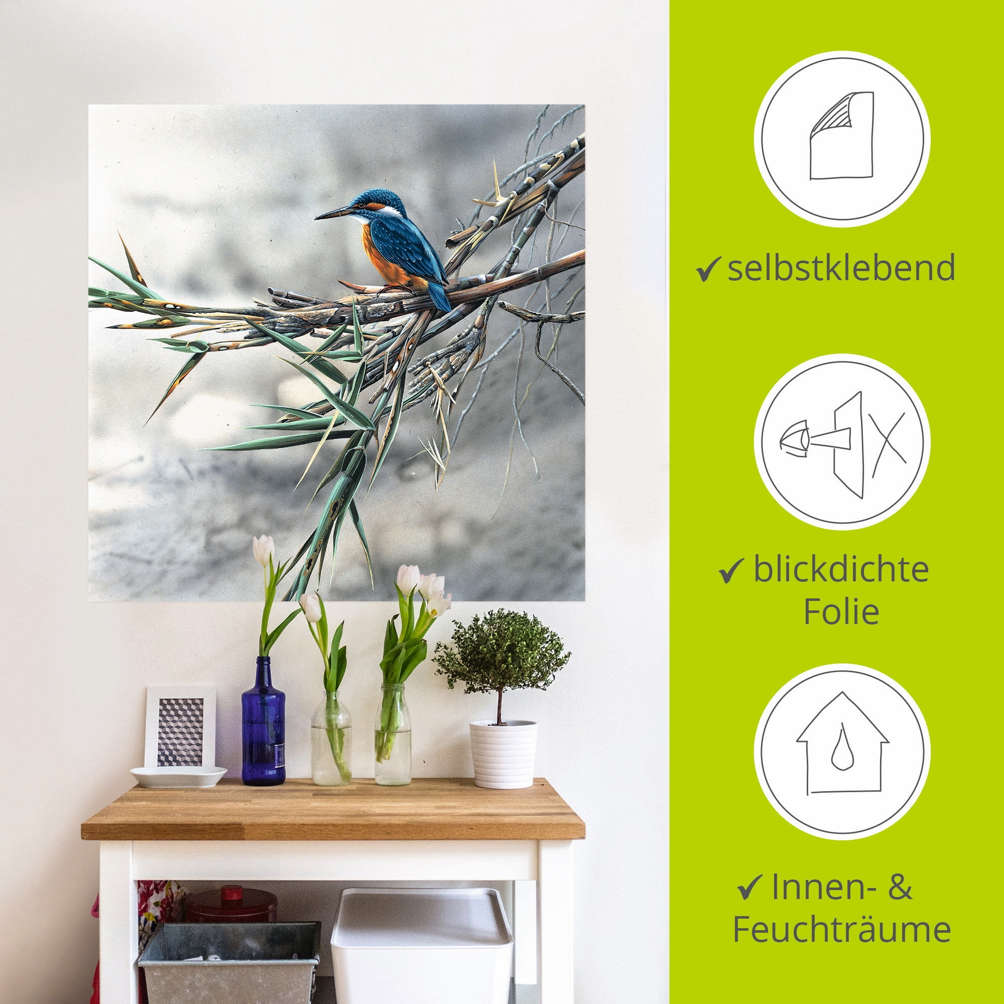 Artland Wandbild »Eisvogel I«, Vögel, (1 St.), als Leinwandbild, Poster, Wandaufkleber in verschied. Größen