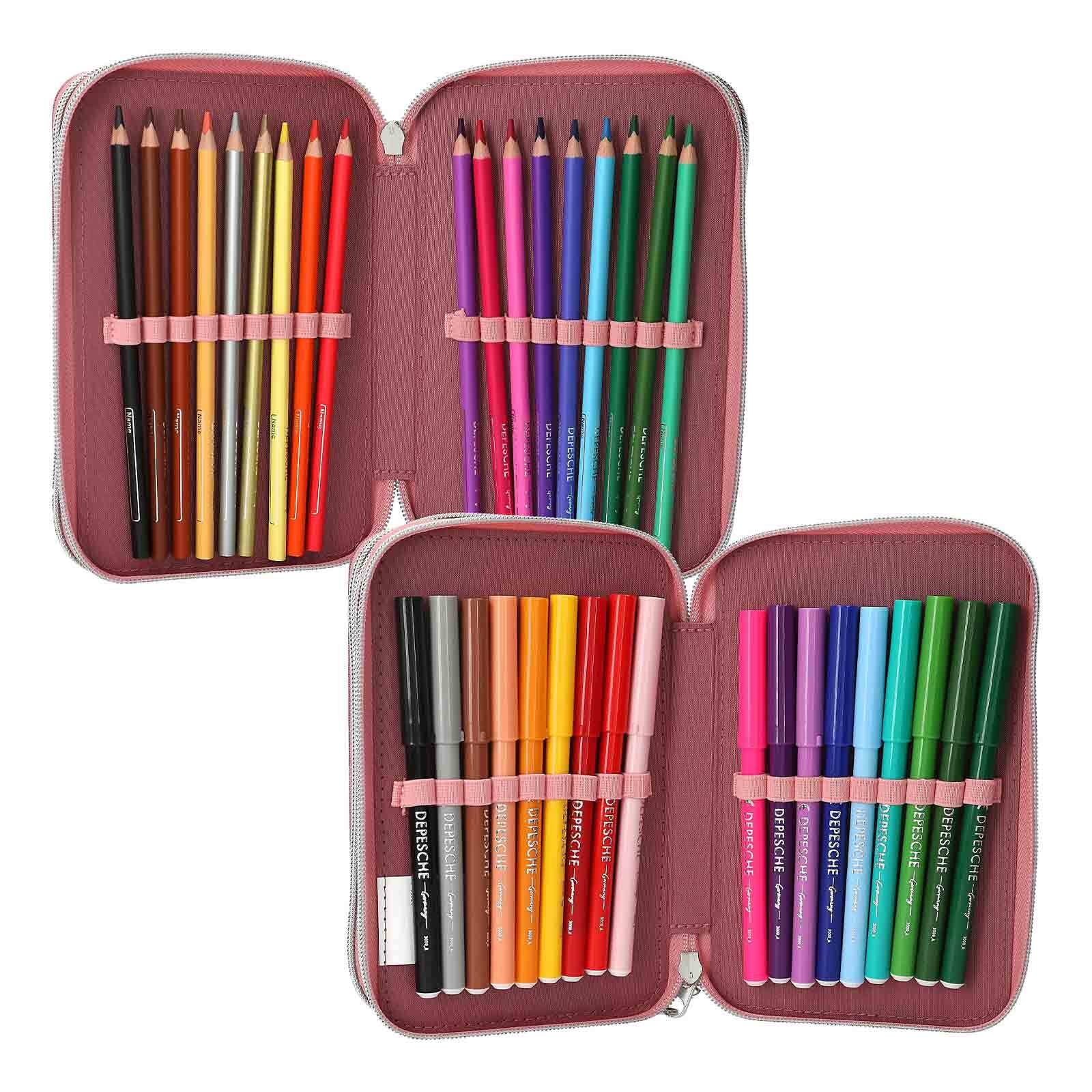 Depesche Buntstift »3-Fach Federtasche LED Pferde Miss Melody 20 x 13 x 7,5 cm rostrot«