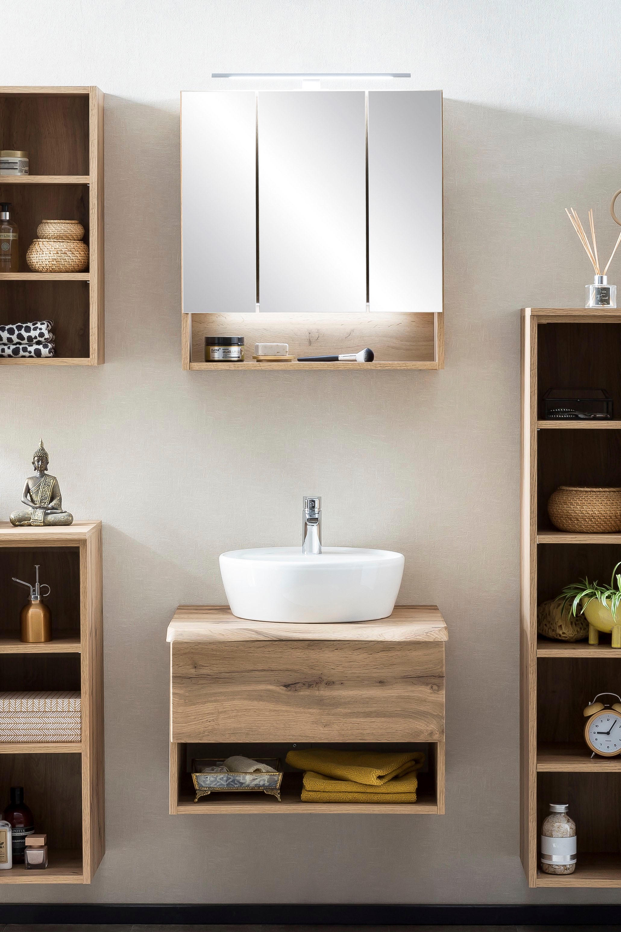 welltime Badmöbel-Set "Stubach" Spiegelschrank und Waschtisch, 2 Stk. tlg. günstig online kaufen