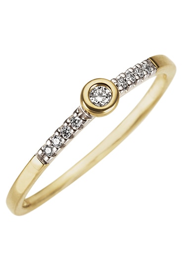 Firetti Diamantring »Schmuck Geschenk Gold 333 Damenring Verlobungsring Goldring Memoire«, mit Brillanten