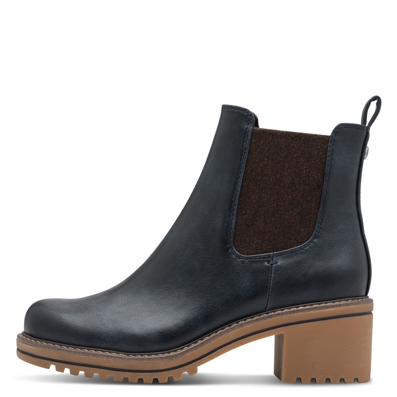 MARCO TOZZI Chelseaboots, Blockabsatz, Stiefelette, Businessschuh in veganer Verarbeitung