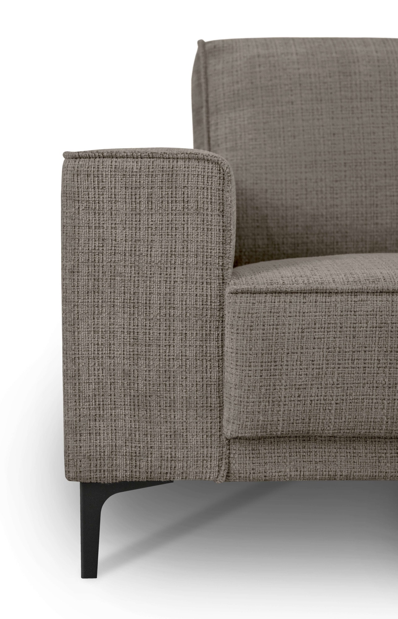Places of Style Ecksofa »Polsterecke Oland, Struktur, Flachgewebe, Luxus-Microfaser, Boucle«, L-Form, 280 cm, Wellenunterfederung, Skandi-Design, Metallfüße