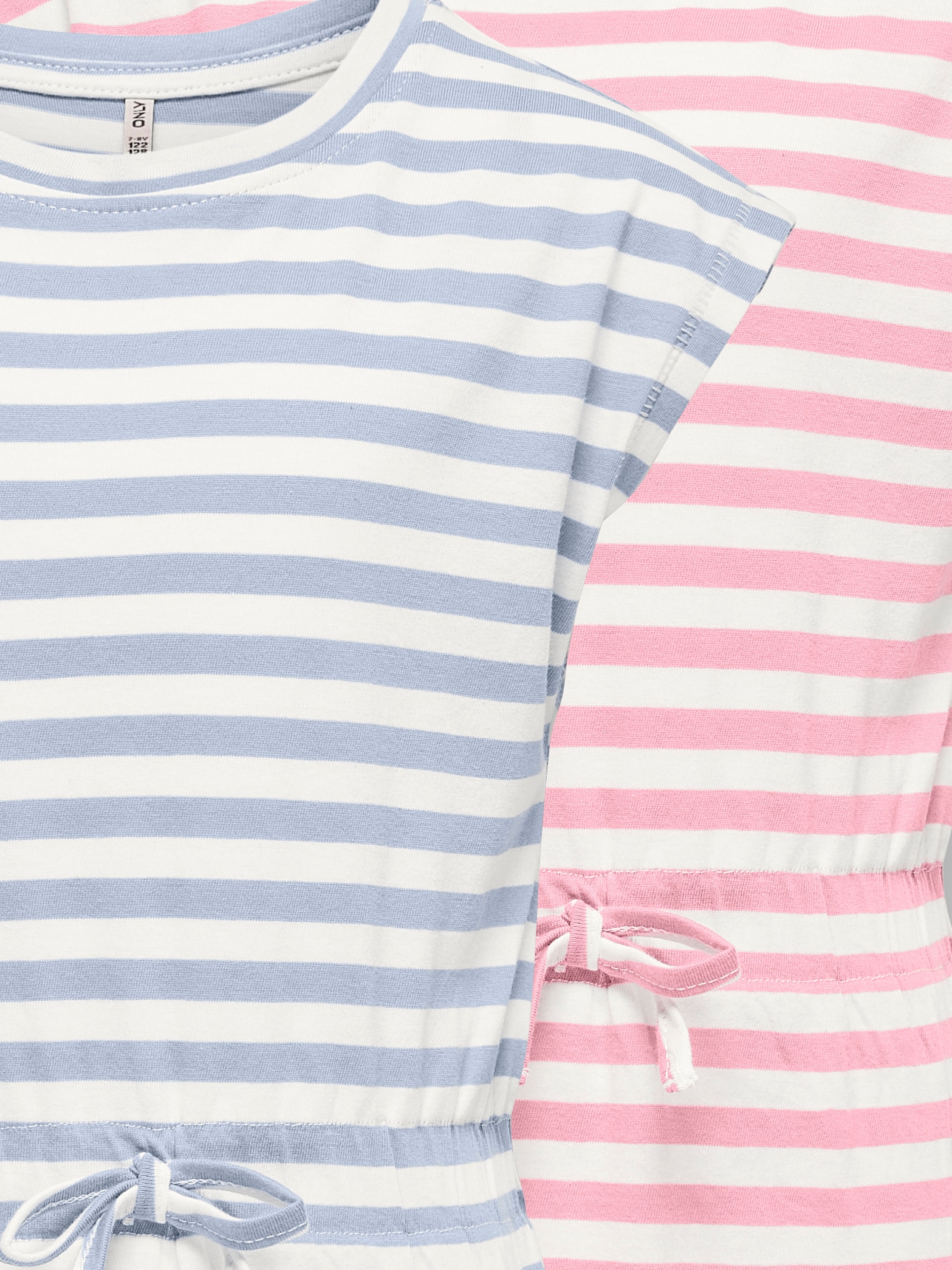 KIDS ONLY Jerseykleid »KOGMAY LIFE S/S DRESS JRS 2-PACK« Packung, 2 tlg. im sommerlichen Streifen-Look und mit Bindeband in der Taille