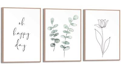 Reinders! Wandbild »Schönen Tag Linienzeichnung - Blume - Pflanze - Natur«, (3 St.) kaufen