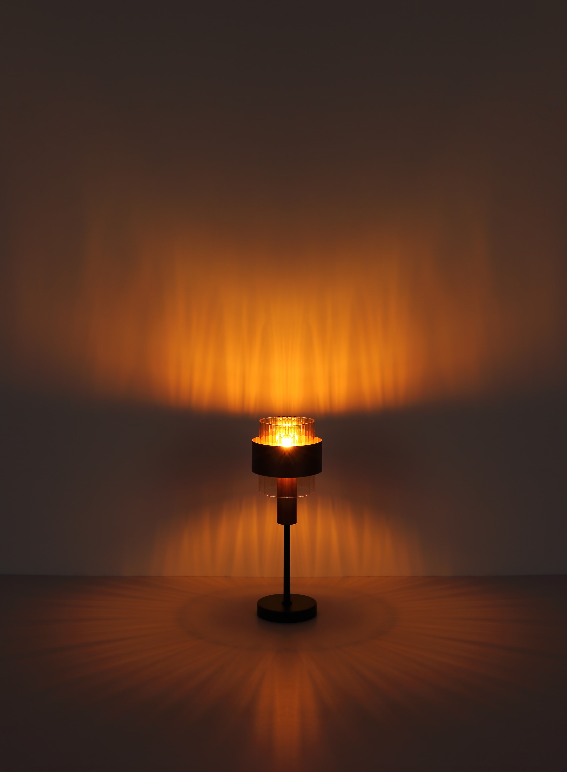GLOBO LIGHTING Tischleuchte »MILLEY« E27 1 Stk. Tischlampe Glas amber bronzefarben ø: 185mm, H: 470mm Schlafzimmer
