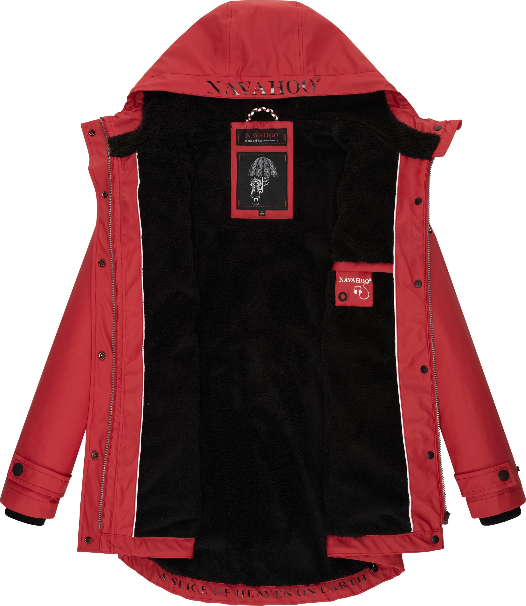 Navahoo Regenjacke »Lindraa«, mit Kapuze, stylische wasserdichte Outdoorjacke mit Teddyfell