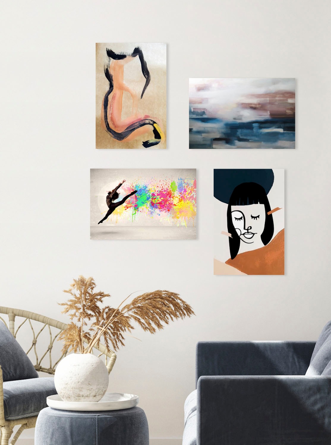 queence Acrylglasbild "Kunstwerk", Abstrakt-Kunst-Gebäude-Graffiti, Fine Ar günstig online kaufen