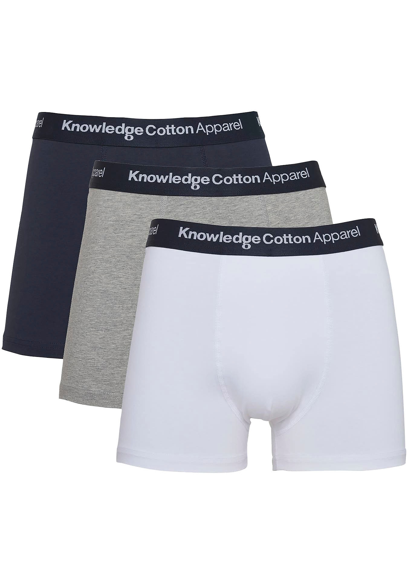 KnowledgeCotton Apparel Boxershorts, (3 St.), mit Marken-Label-Bündchen