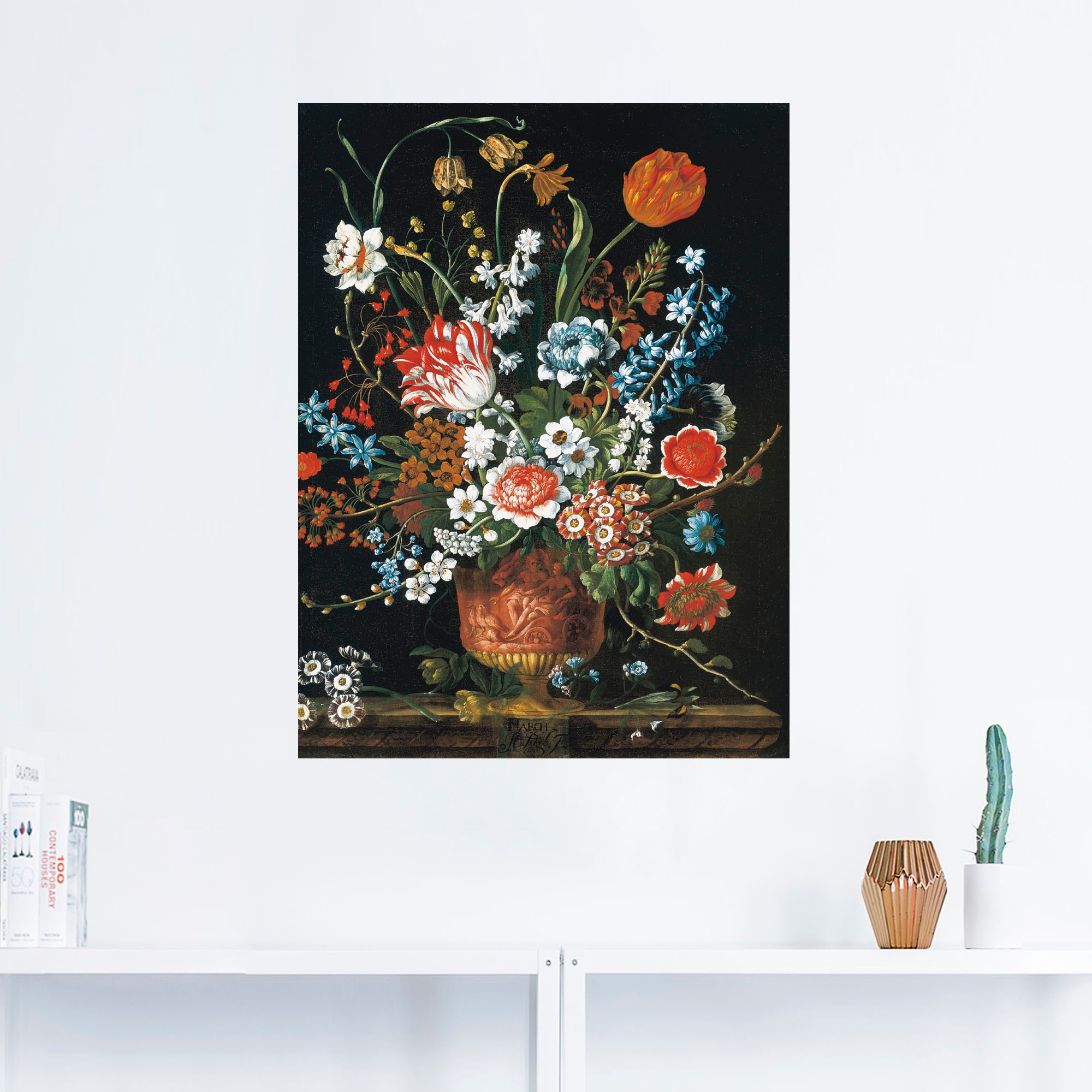 Artland Wandbild »Zwölf Monate. Floraler Kalender - März«, Arrangements, (1 St.), als Leinwandbild, Wandaufkleber oder Poster in versch. Größen