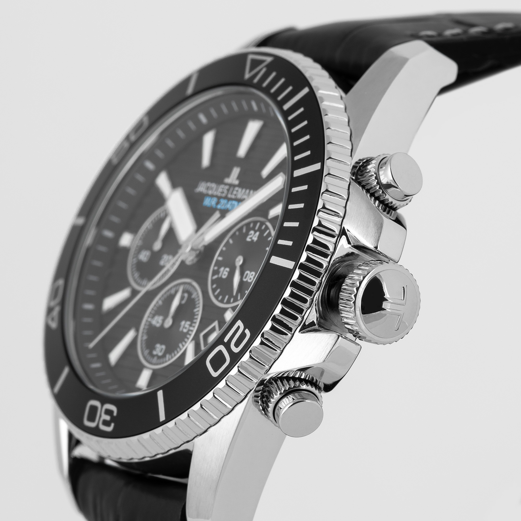 Jacques Lemans Chronograph »Liverpool Diver« Quarzuhr, Armbanduhr, Herrenuhr, Lederarmband, analog, Tag
