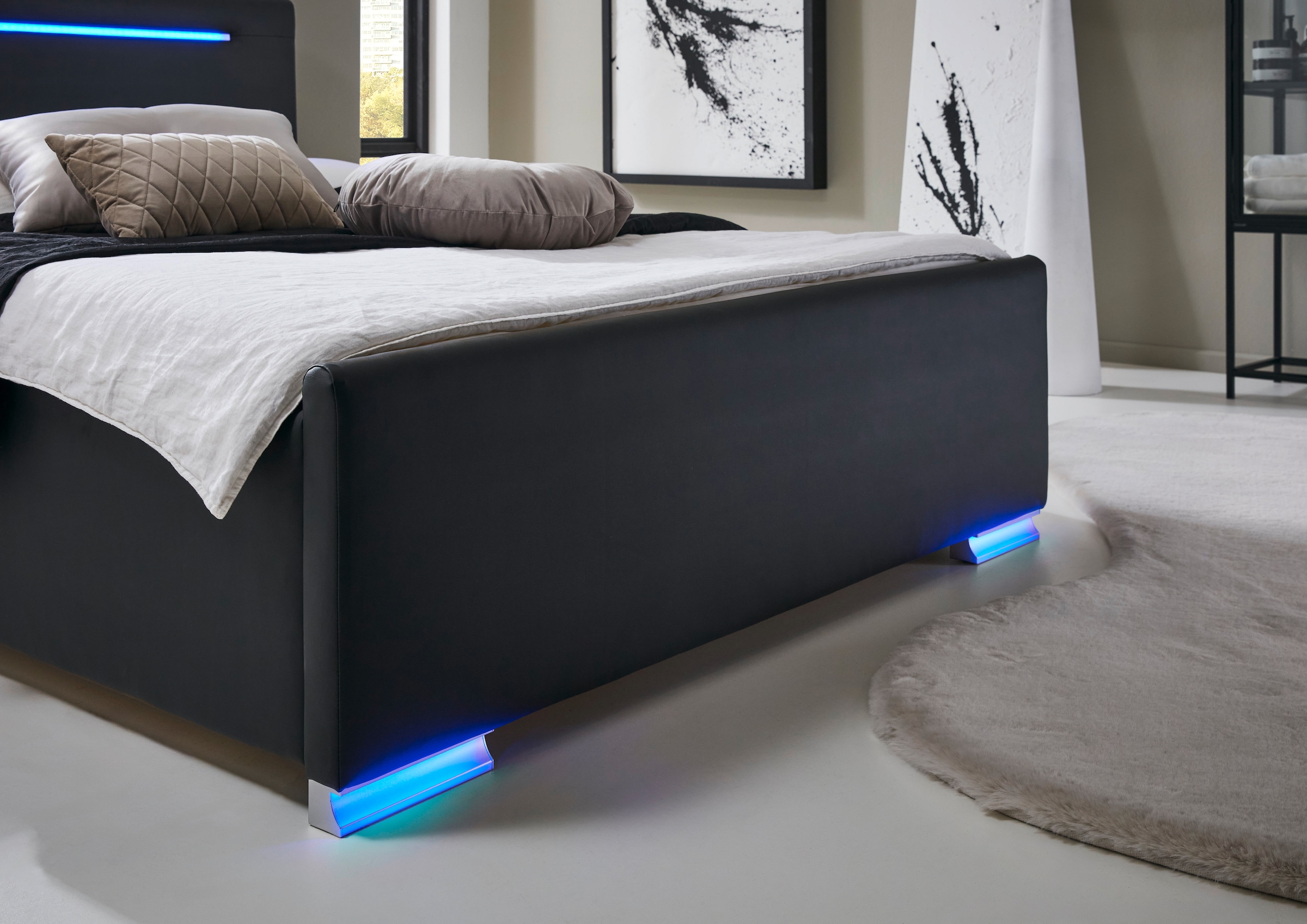 meise.möbel Polsterbett »Las Vegas III mit LED-Beleuchtung und USB-Anschluss«, erhältlich in den Breiten 140 & 180cm