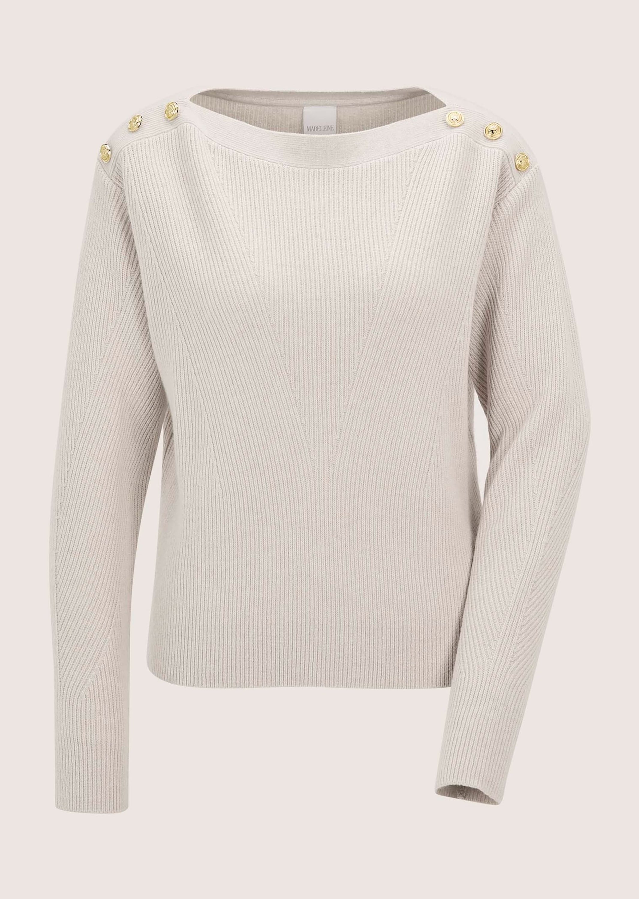 MADELEINE Longpullover "Strickpullover Eleganter Rippstrickpullover mit U-B günstig online kaufen