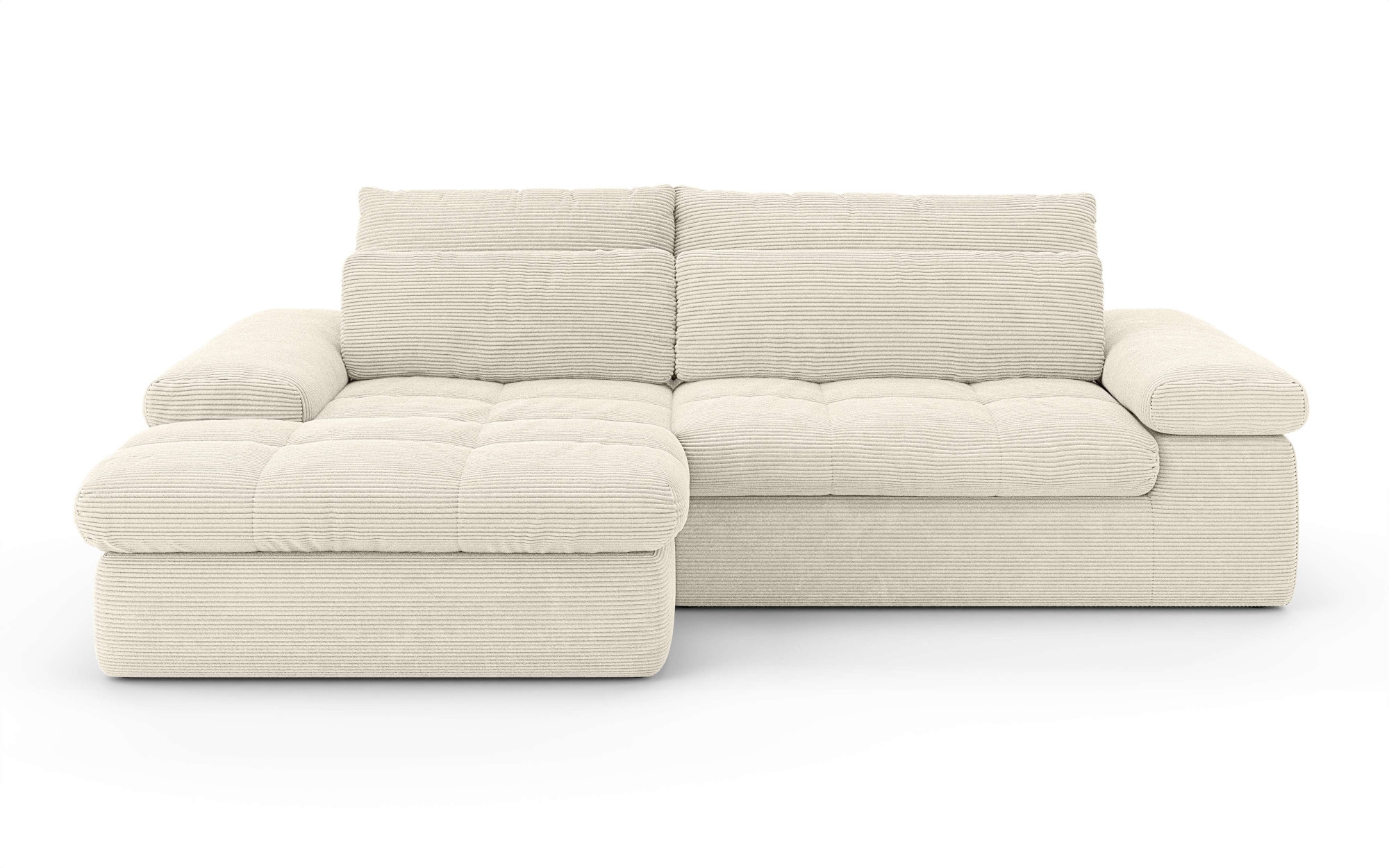 Home affaire Ecksofa »ALVERIE mit Recamiere, moderne Steppung, Maße: B/T/H 274/203/106 cm«, L-Form mit Wellenunterfederung, mit 4 Rückenkissen, pflegeleicht Stoff
