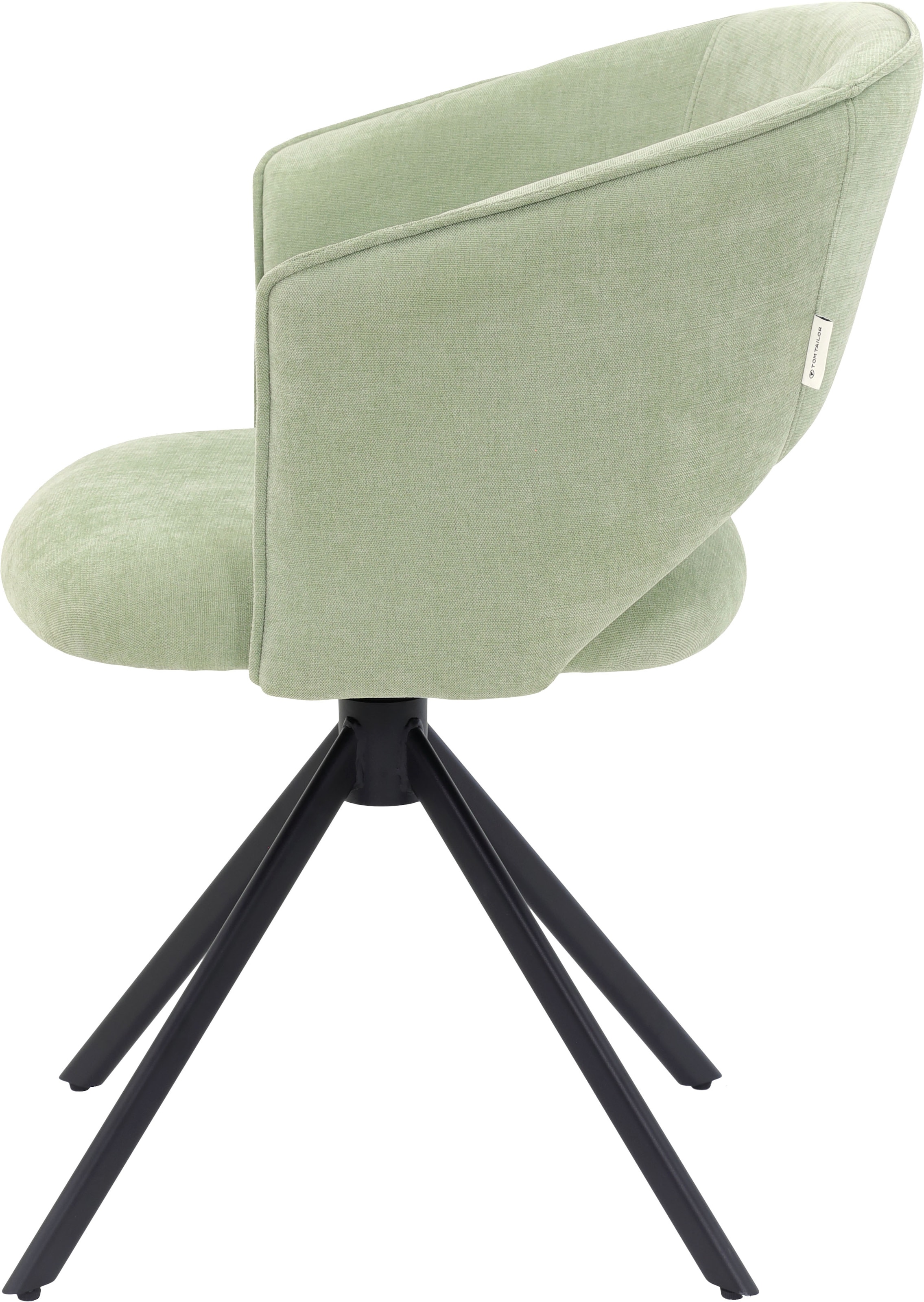 TOM TAILOR HOME Armlehnstuhl »CURVY ARMCHAIR«, (Set), 2 St., Chenille, mit Armlehnen, drehbar, Rückholfunktion, Rückenausschnitt