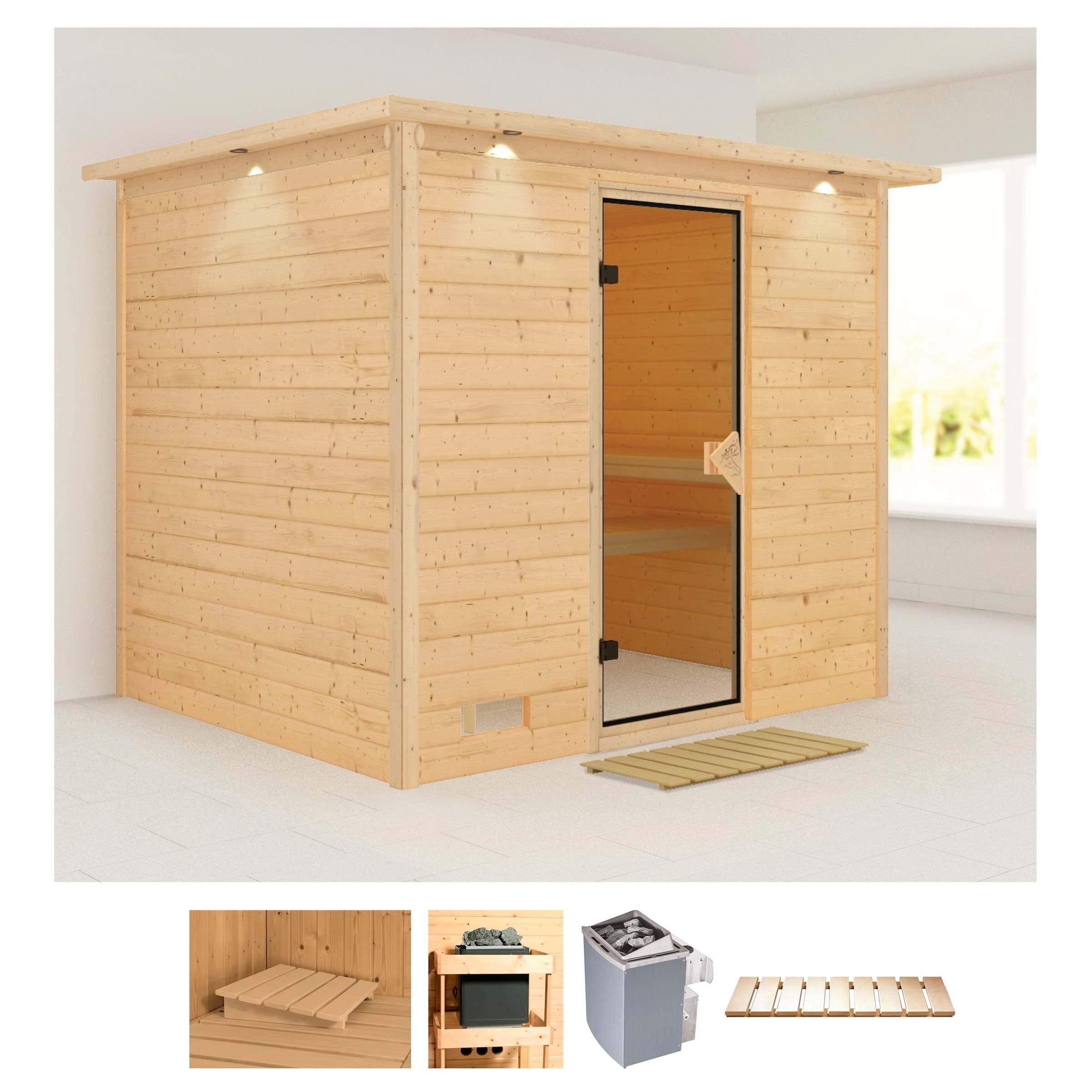 Karibu Pirtis »Soraja« (Set) 9-kW-Ofen su int...