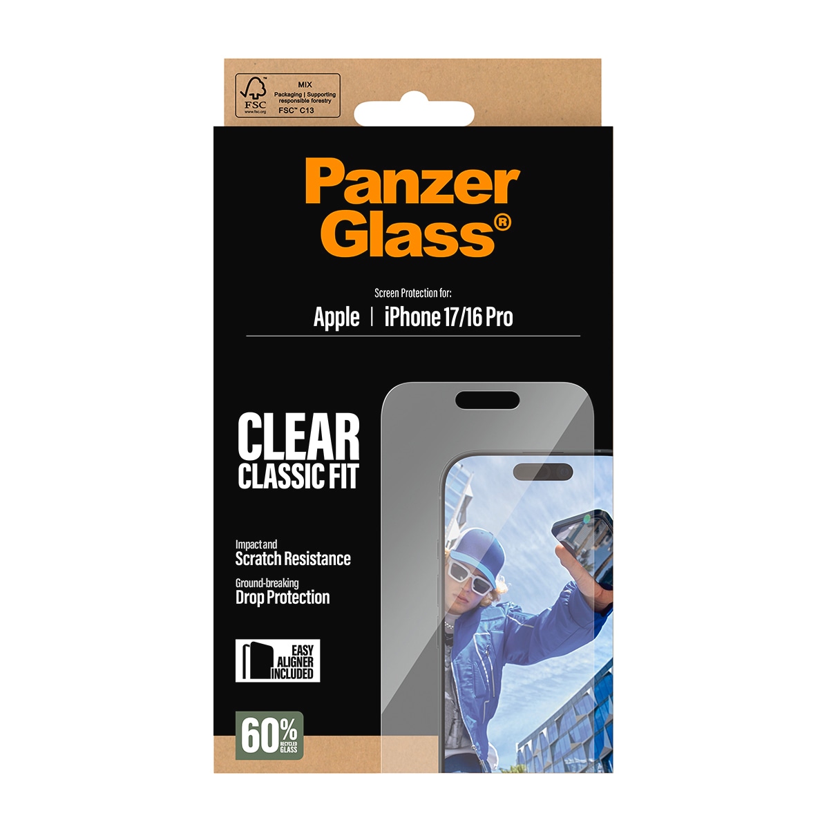 CARE by PanzerGlass Displayschutzglas »Classic Fit Screen Protector«, für Apple iPhone 17-Apple iPhone 16 Pro, Displayschutzfolie, Schutzfolie, Bildschirmschutz, kratz- & stoßfest