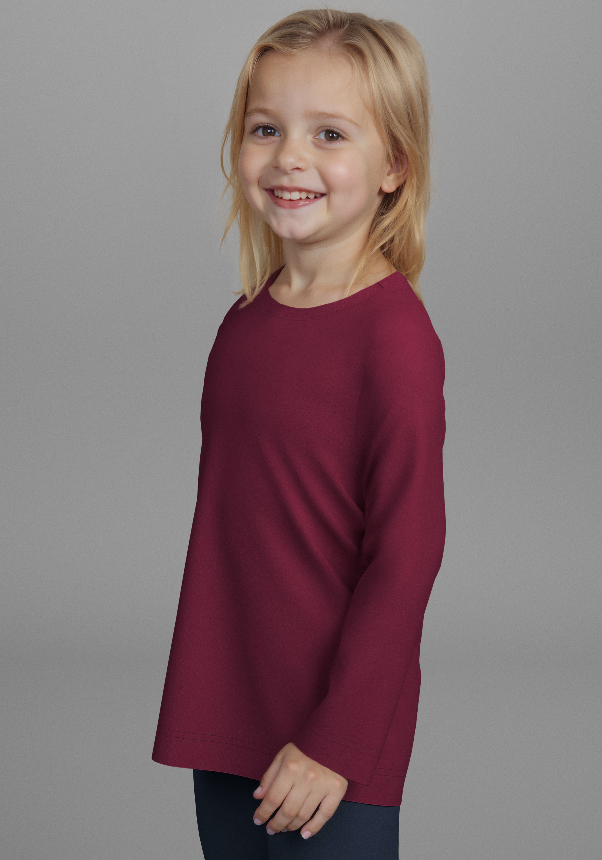 Thumbnail - KIDSWORLD Langarmshirt "2er Pack 1x Herzen + 1x Unifarben Shirts" 2 Stk. 2er Pack Shirts mit Herzen