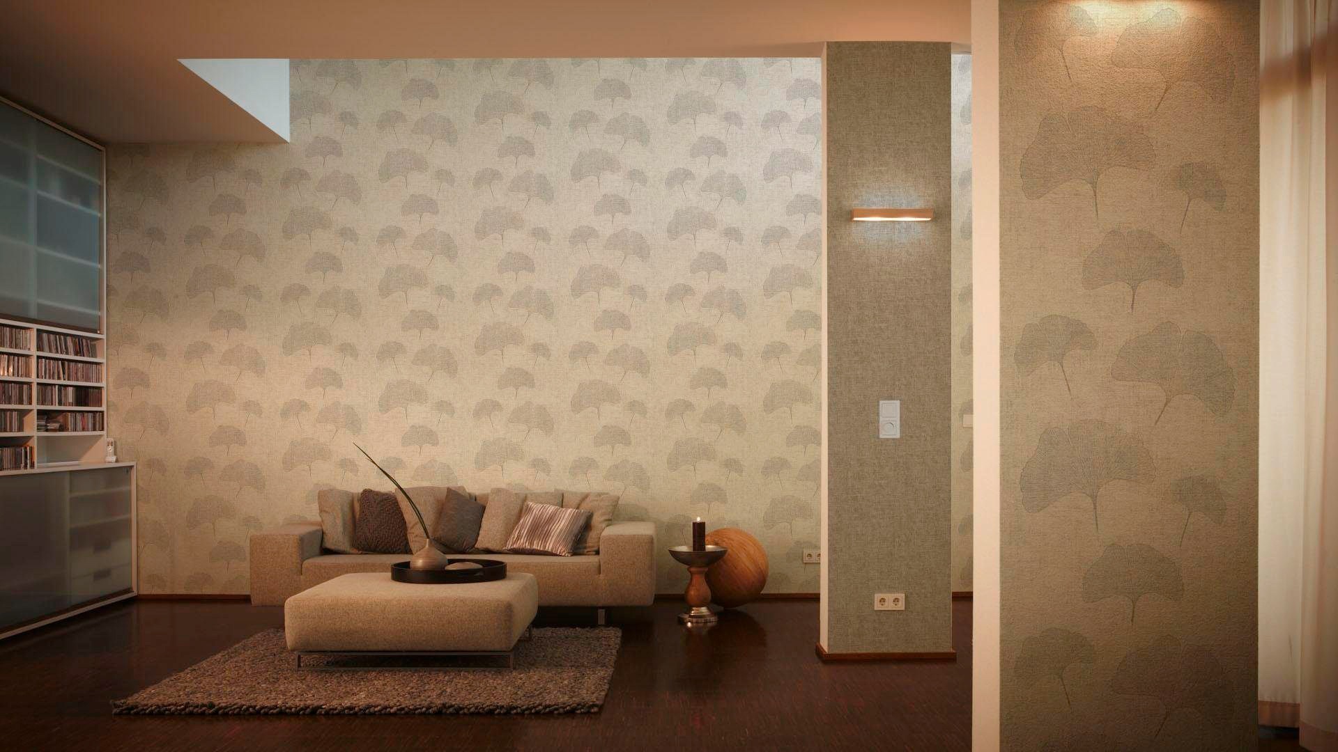 living walls Vliestapete »Borneo«, botanisch-floral-Motiv, Floral Tapete Blumen Metallic Tapeten Wohnzimmer Schlafzimmer Design