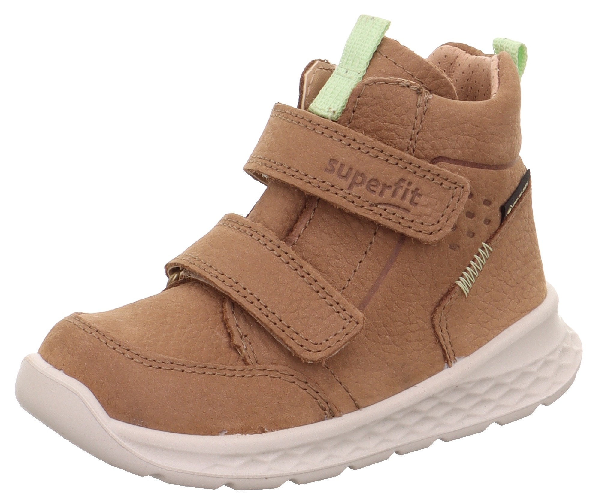SUPERFIT Mädchen Winterboots "BREEZE WMS: mittel", Gr. 25, braun, Nubukleder, unifarben, Schuhe, Babyschuh, Klettschuh mit GORE-Tex, Größenschablone