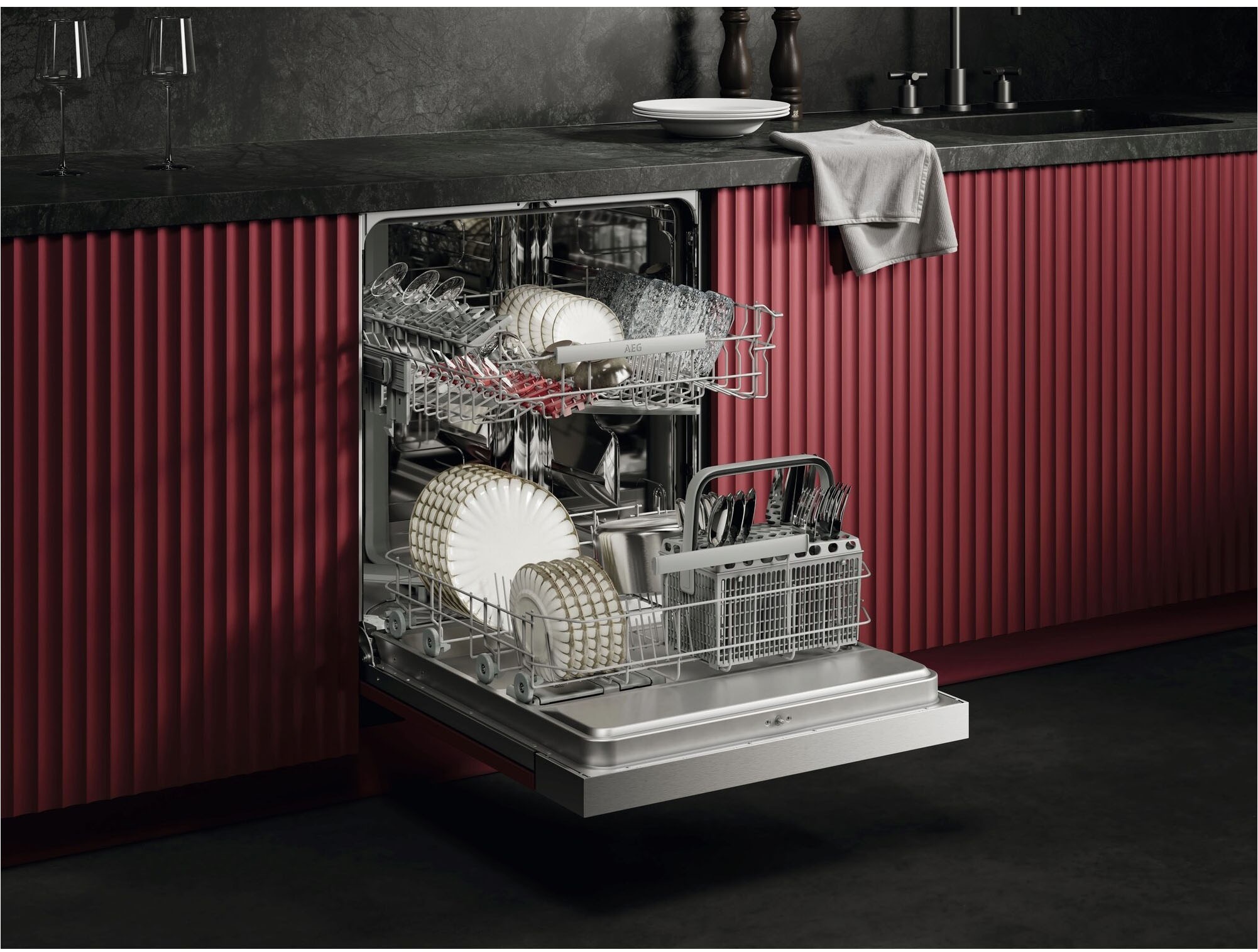 AEG teilintegrierbarer Geschirrspüler 6000 »GT620B2SCM« Spülmaschine – starke Sprühabdeckung, viel Platz & sauber