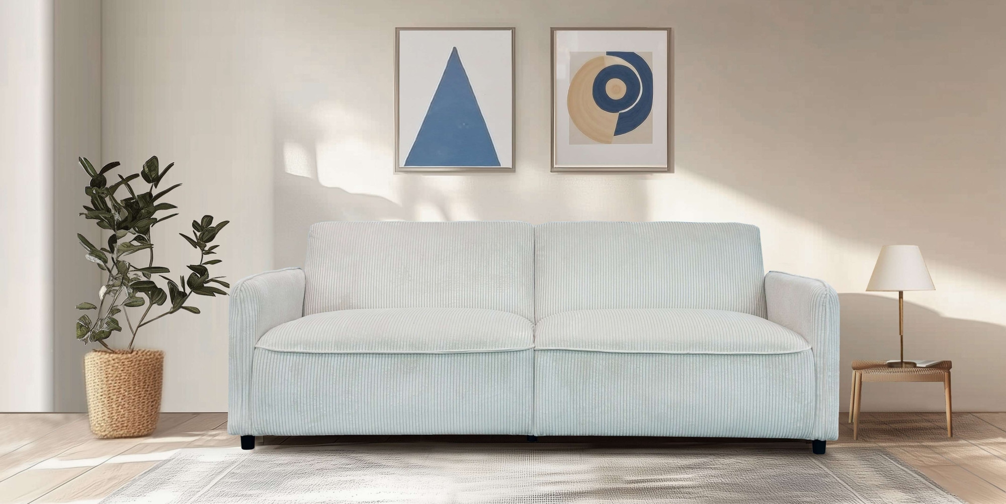 Dorel Home 3-Sitzer "Allie Curved Schlafsofa 209 cm", Bettfunktion (110/190 günstig online kaufen