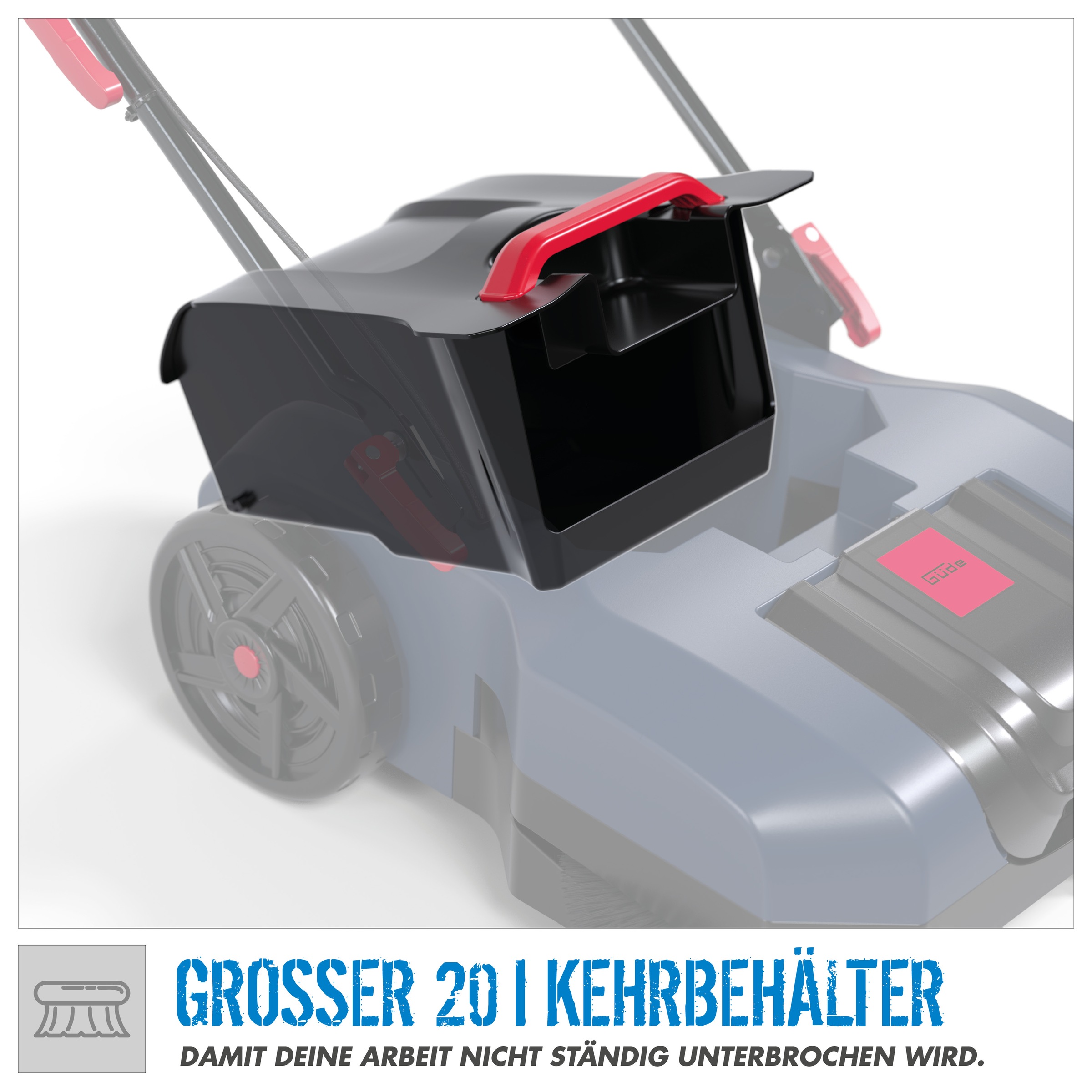 Güde Handkehrmaschine »»GKM 18-401-30««, Akkubetriebene Kehrbesen, Kehrbreite: 610mm, Inkl. Akku