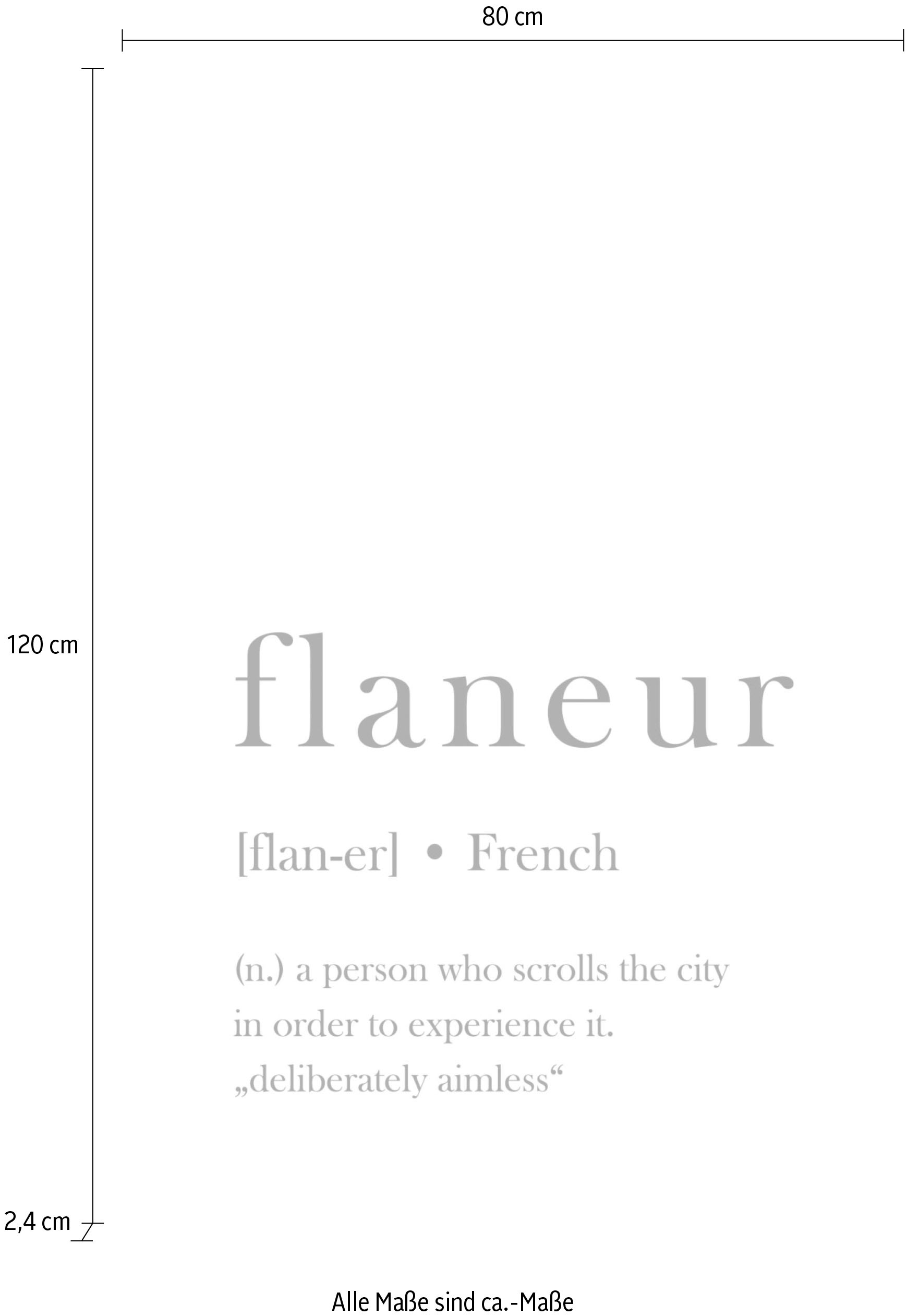queence Acrylglasbild »flaneur«, Schwarz-Weiß-Sprüche-Sprüche & Texte-Schriftzug, Fine Art-Print in Galeriequalität
