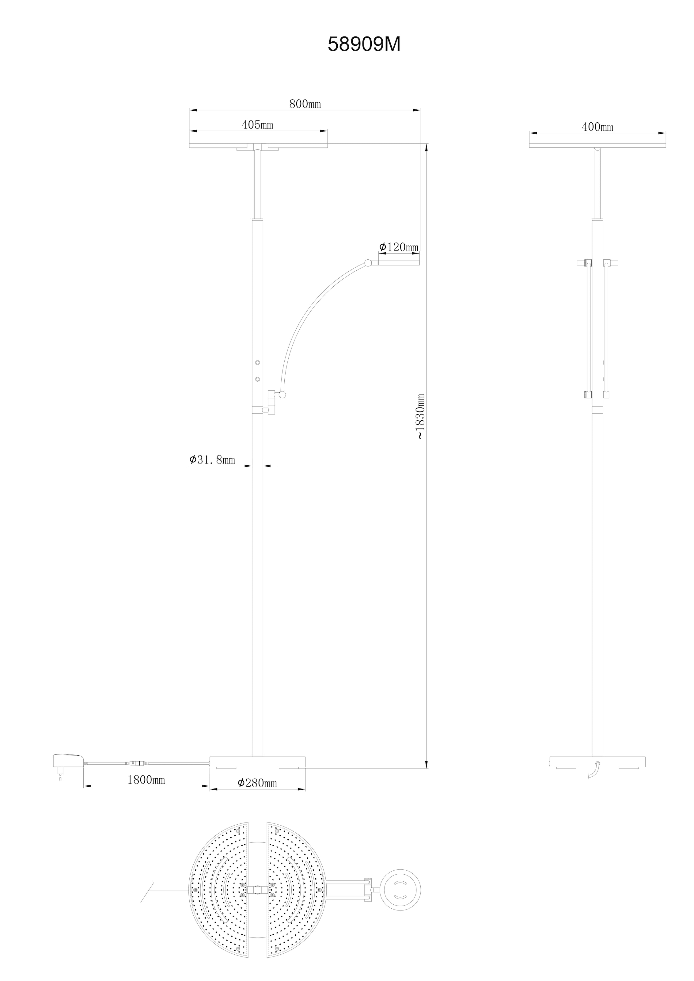 GLOBO LIGHTING Stehlampe »TIRANA« LED-Modul 1 Stk. Deckenfluter Metall, Acryl satiniert, dimmbar, LED 40W