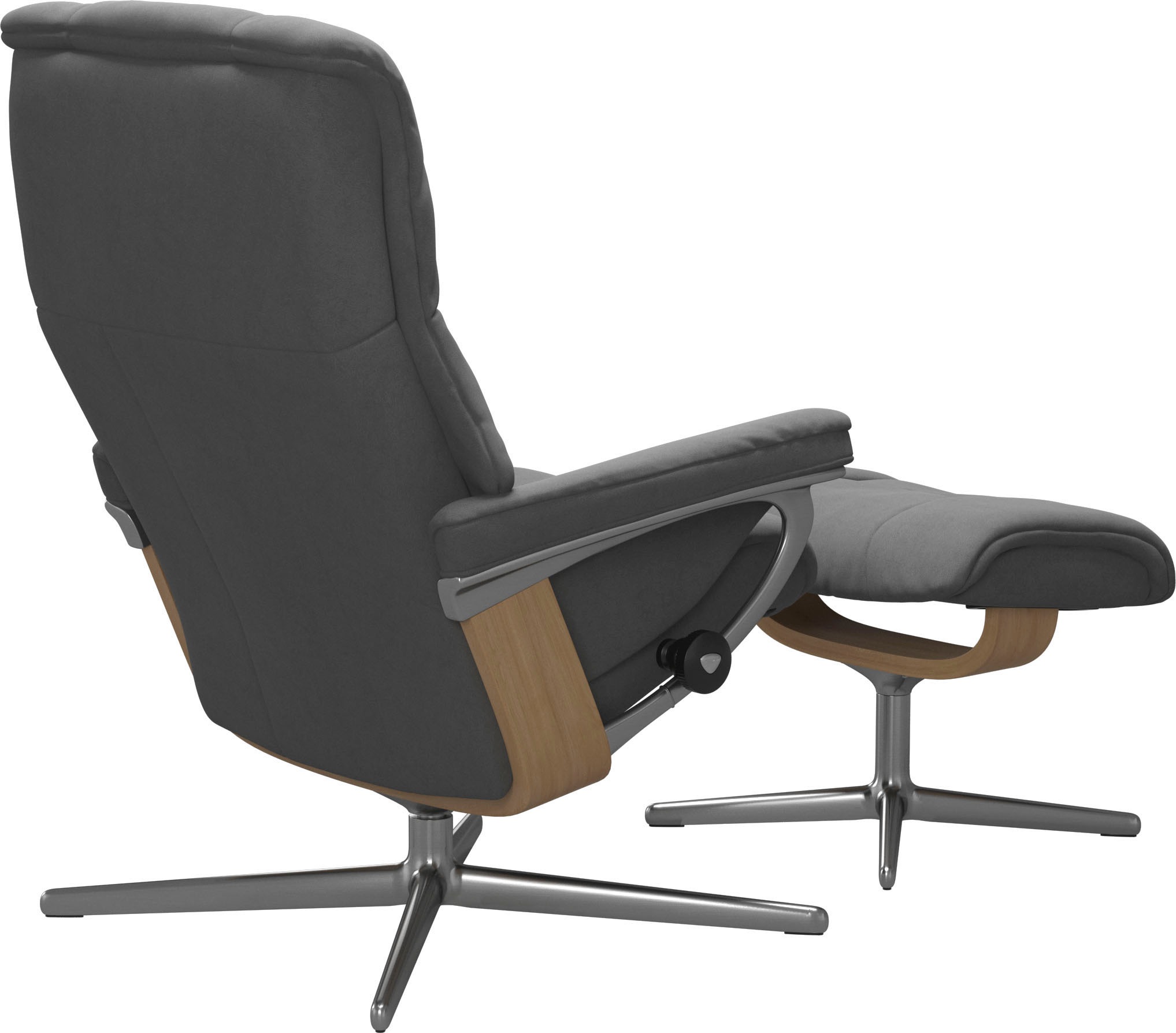 Stressless® Relaxsessel »Mayfair«, (Set, Relaxsessel mit Hocker), mit Hocker, mit Cross Base, Größe S, M & L, Holzakzent Eiche
