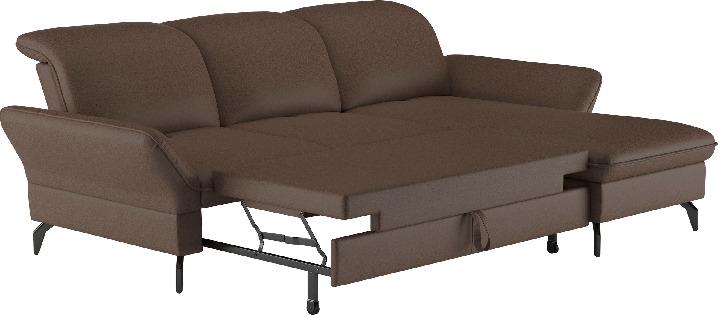 sit&more Ecksofa »Leandro L-Form«, Wahlweise mit Bett-, Kopfteil - und Armlehnfunktion, sowie Bettkasten