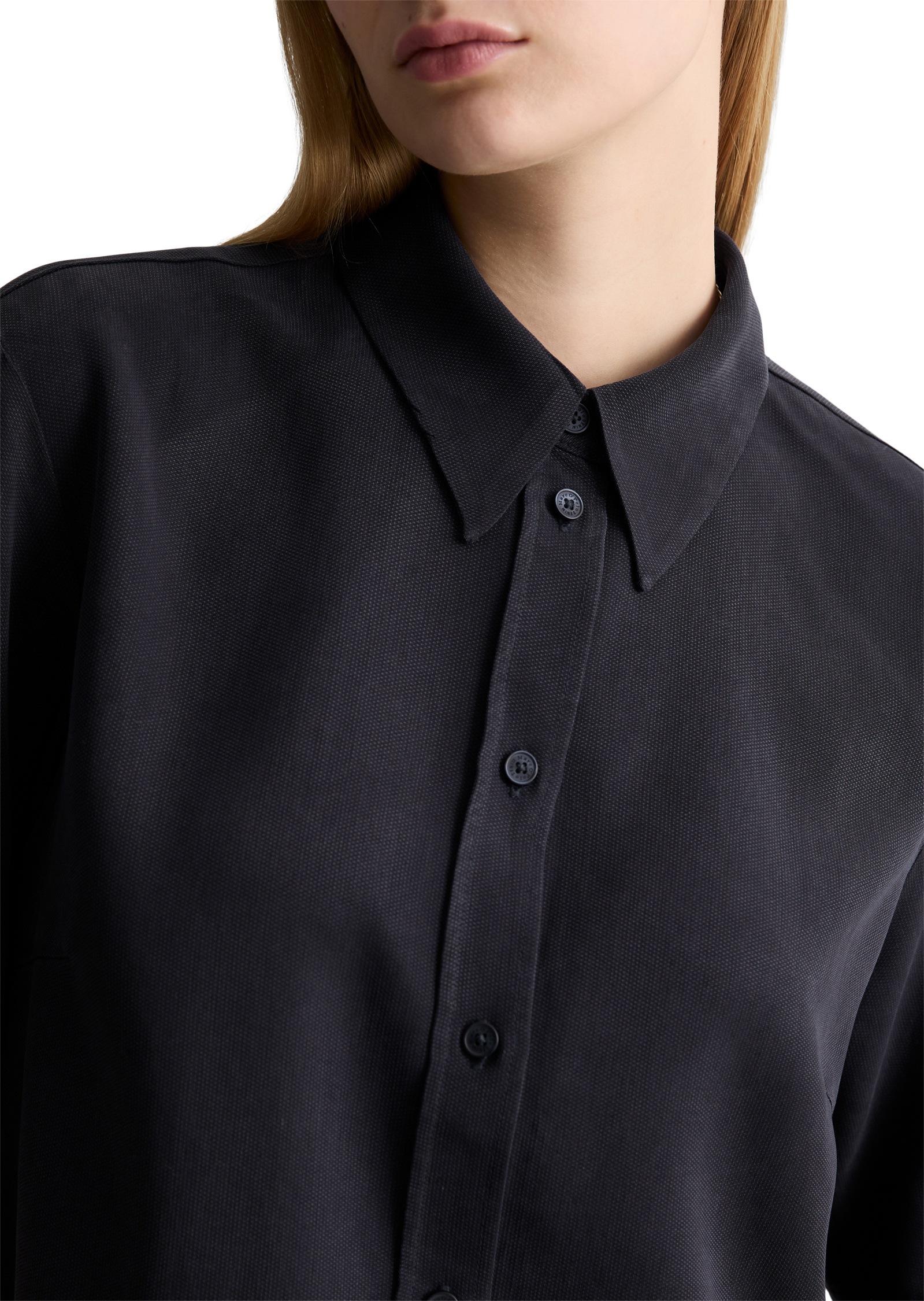 Marc O'Polo Denim Lyocell Crop Blouse Blue Depths XL 6