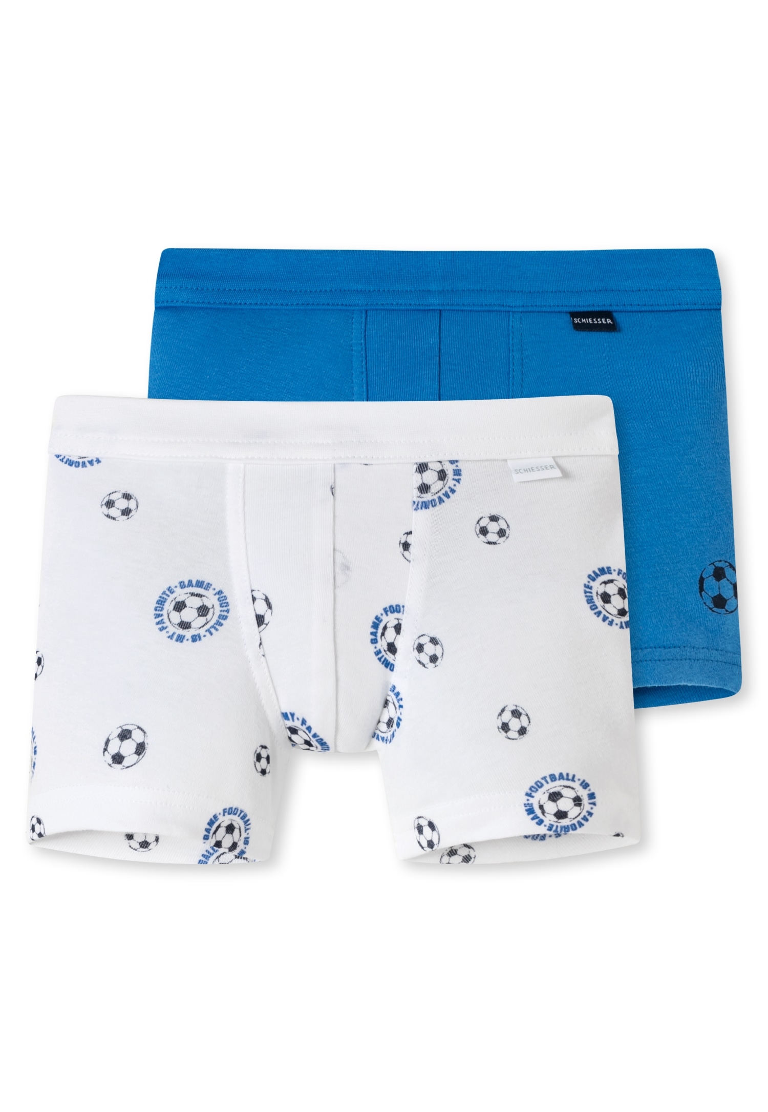 Schiesser Boxershorts »"Original Classics"«, (2er-Pack), mit Bagger-Motiv am Bein und maritim geringelt