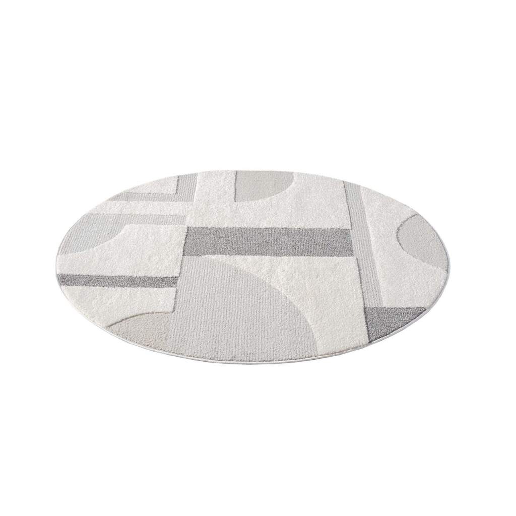 Carpet City Teppich "LOUNGE 9992" rund 15 mm Höhe Kurzflor-Teppich Modern, günstig online kaufen