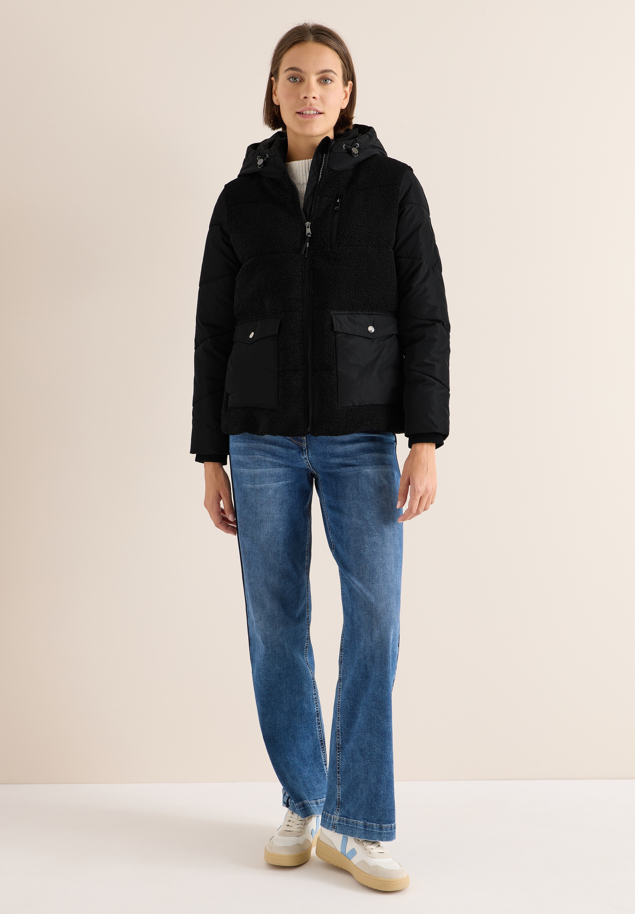 Cecil Fellimitatjacke, mit Kapuze, mit Kapuze