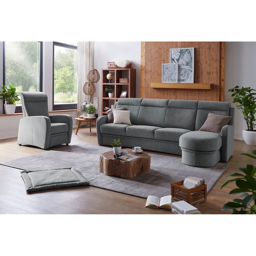 VILLA BECK Ecksofa »Varese«, (2 St.), Kopfteilverstellung, wahlweise mit Sitzvorzug, in Sitzhöhe 49 cm