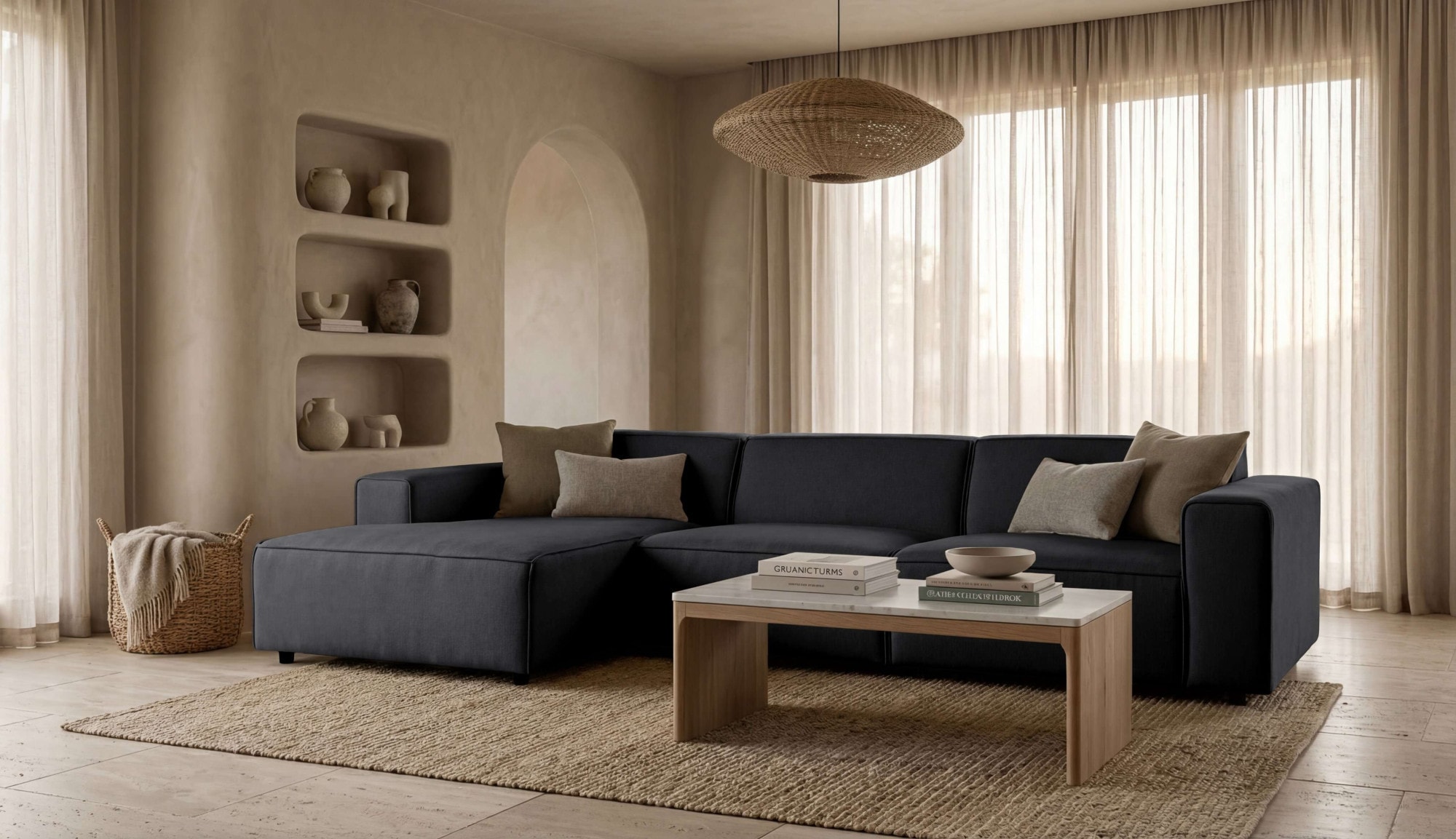 OTTO home Ecksofa "Jorrena, extra weicher Chenille-Stoff" L-Form, 3 Komfortstufen, Breite 316 cm, mit Wellenunterfederung