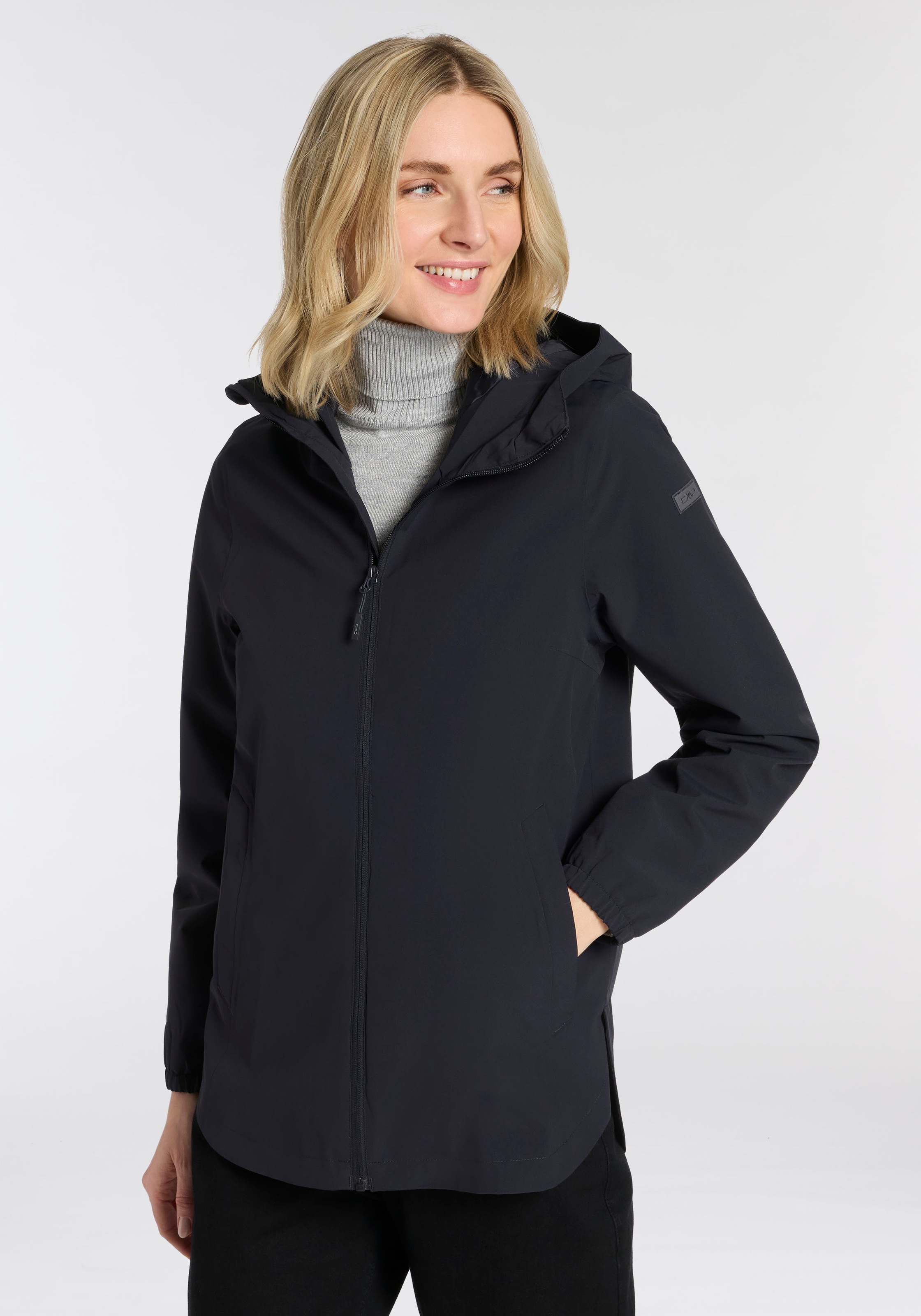 Outdoorjacke CMP, Damen, Gr. 36, blau (antracite), Obermaterial: 100% Polyester. Futter: 100% Polyester, Jacken Outdoorjacke, wärmend, Übergangsjacke