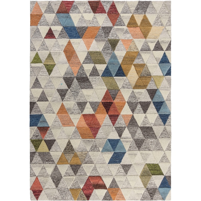 FLAIR RUGS Wollteppich »Amari«, rechteckig, mit Hoch-Tief-Effekt, aus 100%  Wolle, grafische & geometrische Muster bestellen | BAUR